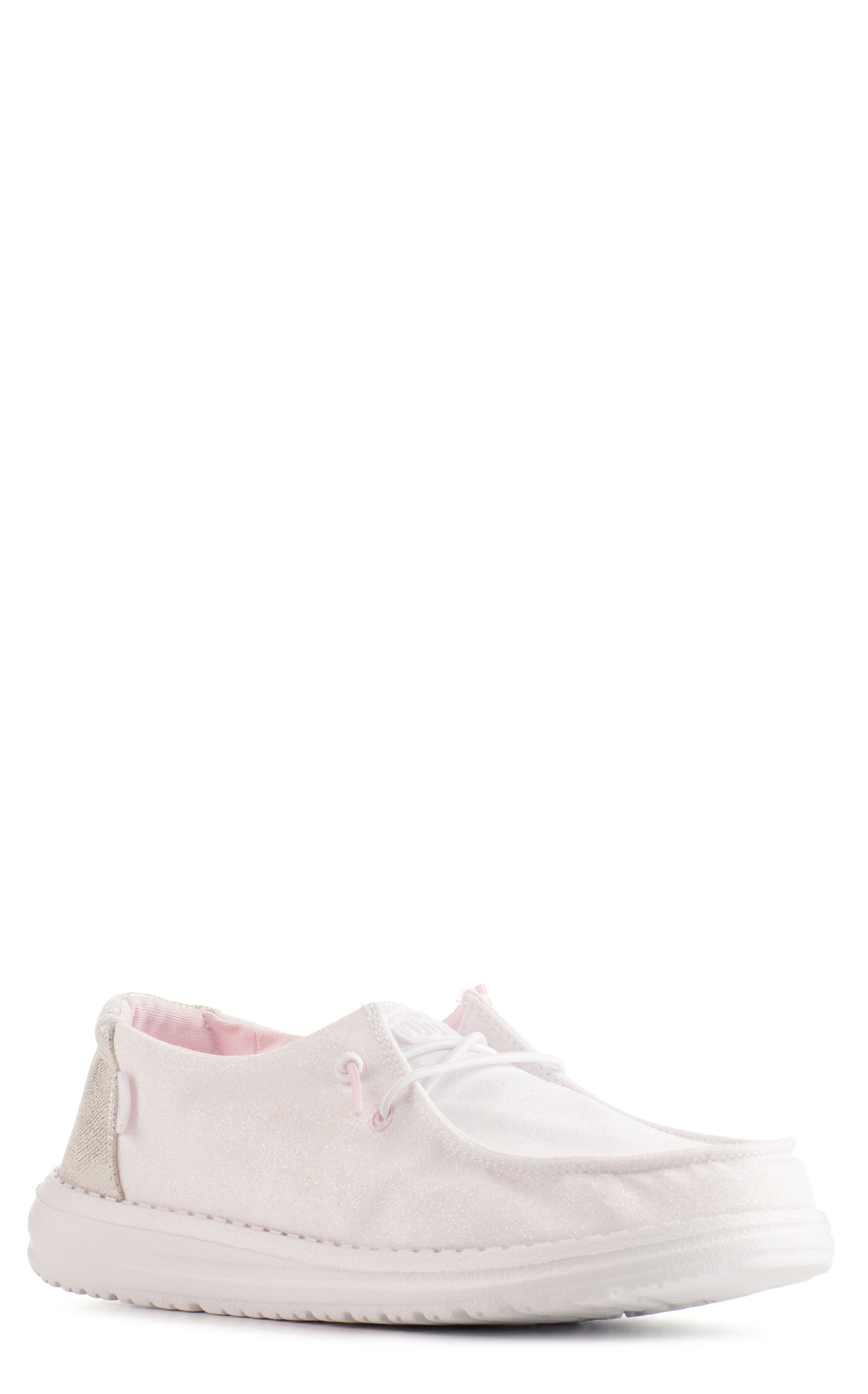 Hey Dude Women's Wendy Metallic White Moc Toe Lace Up Casual Shoes - Image 4