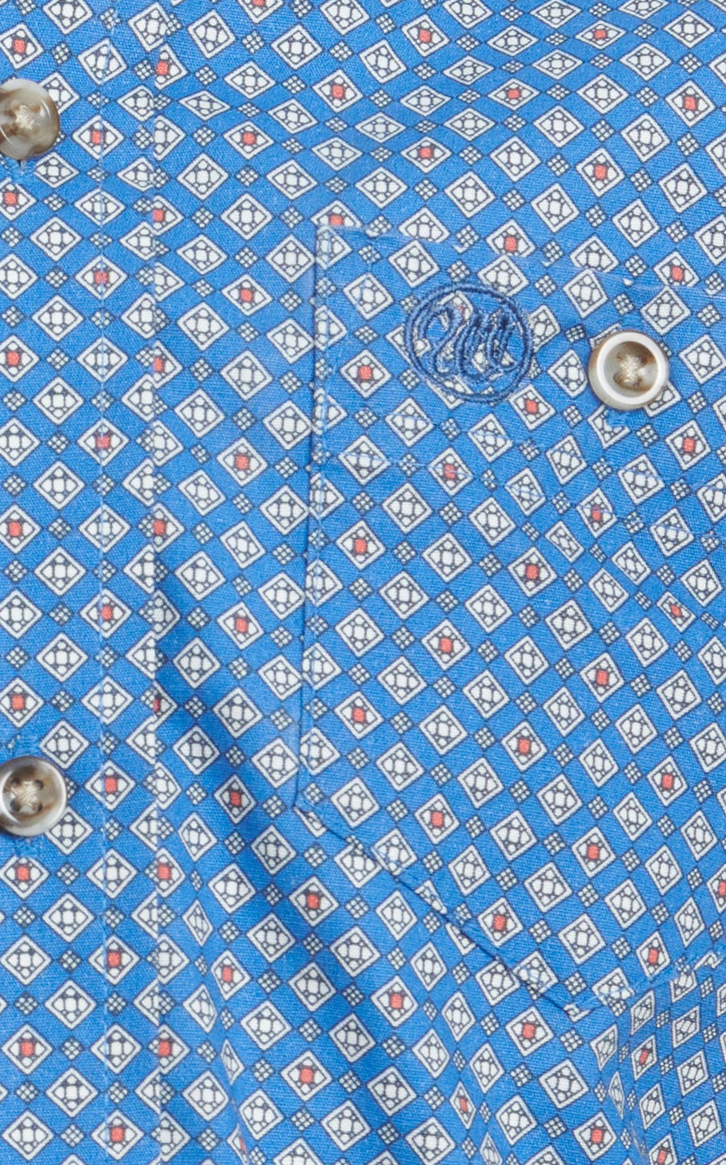 Wrangler Boy's Royal Blue Red & White Plaid Long Sleeve Western Shirt - Image 1