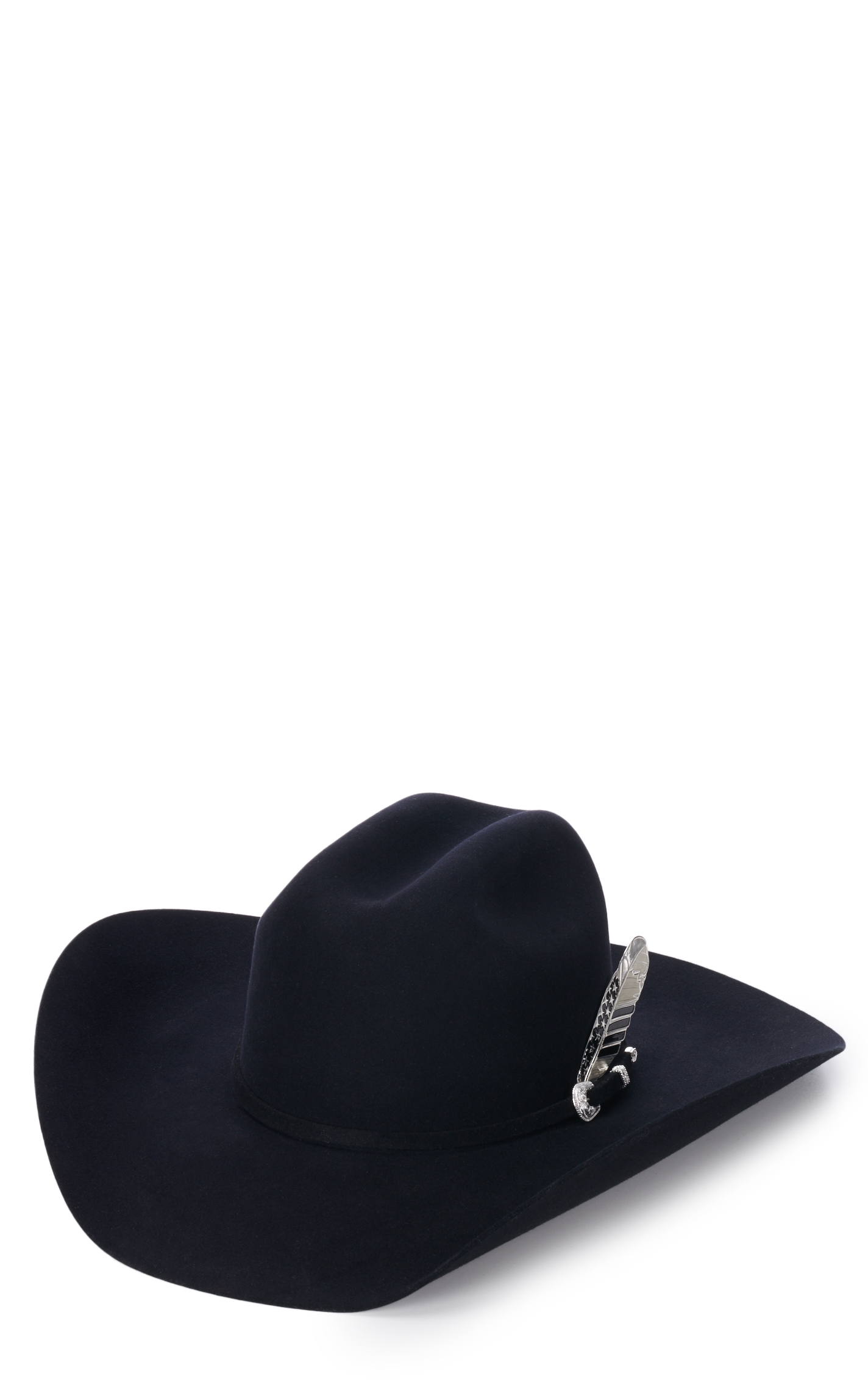 Montana Silversmiths Silver and Black Stars and Stripes Hat Feather - Image 1