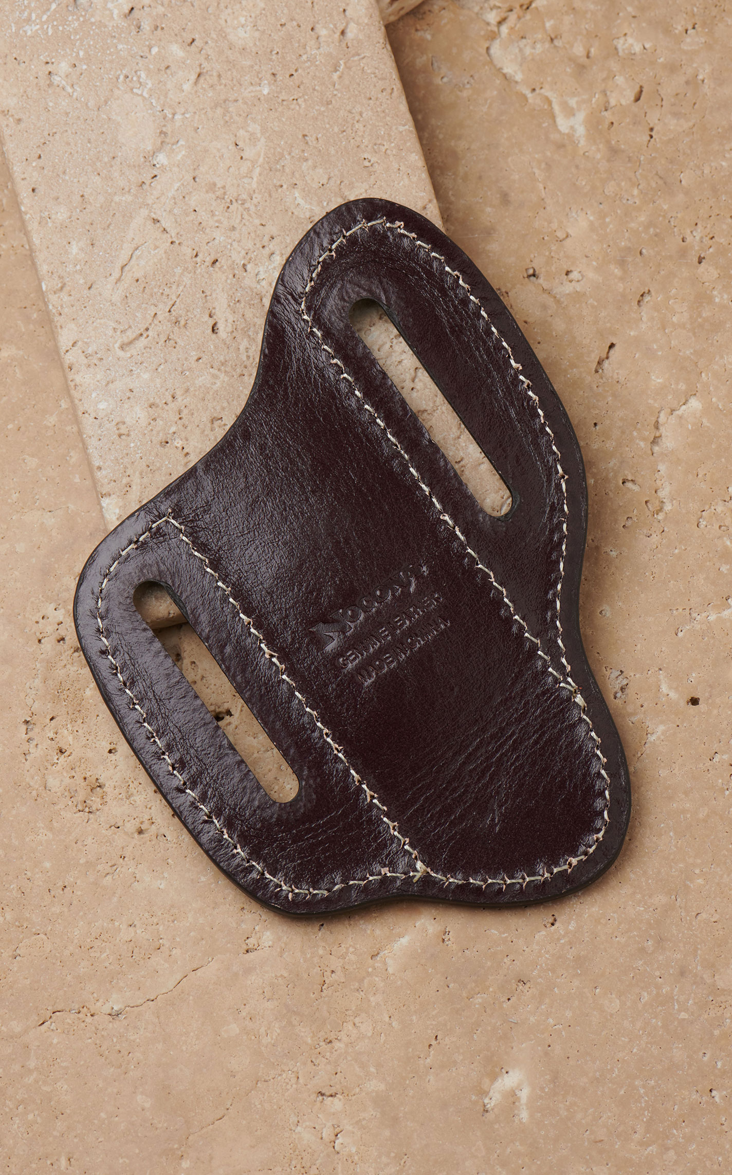 3D Belt Co Brown Floral Tooled Leather Pancake Knife Sheath - Image 1