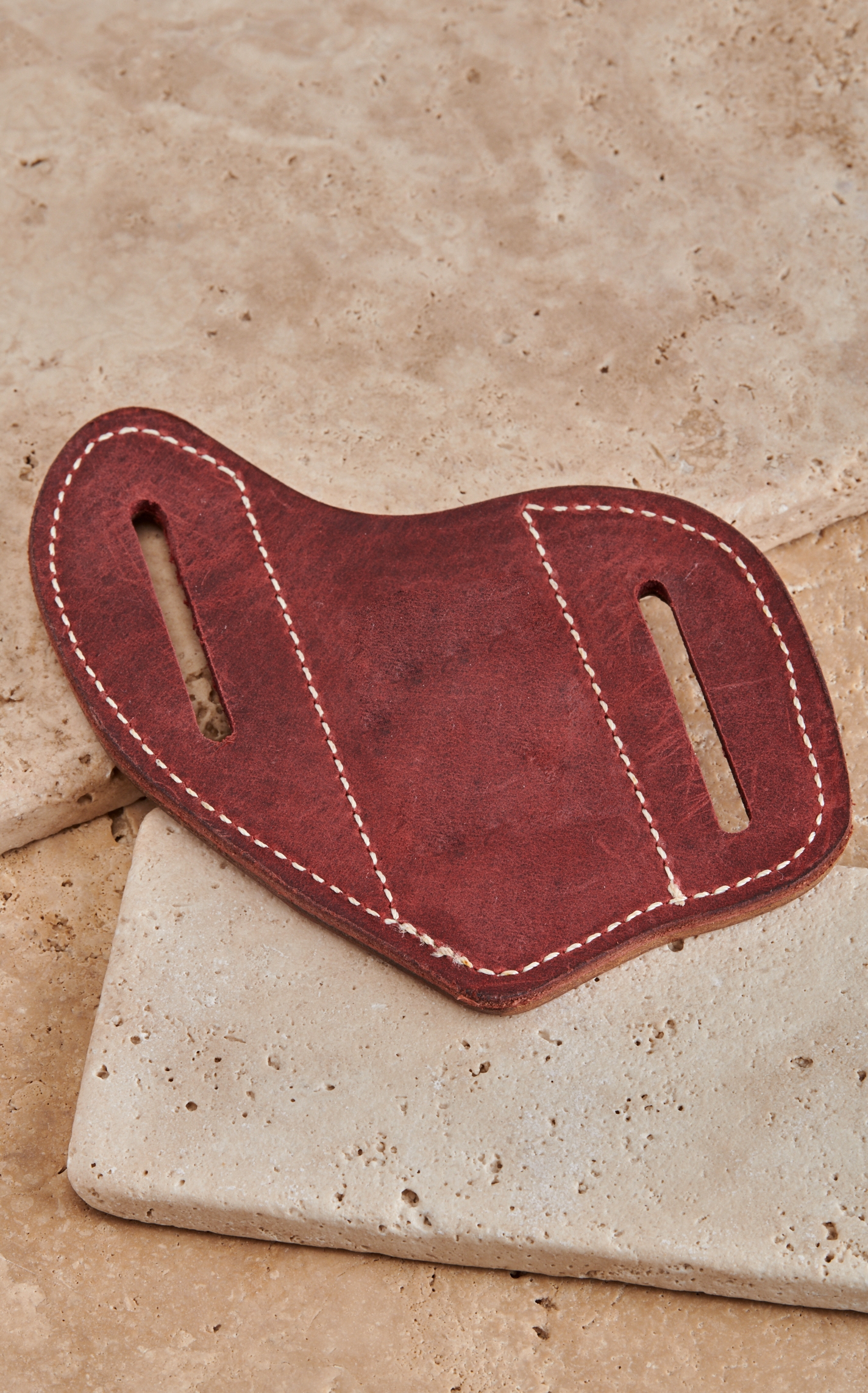 Randall Leather Designs Tan Leather Floral Pancake Knife Sheath - Image 1