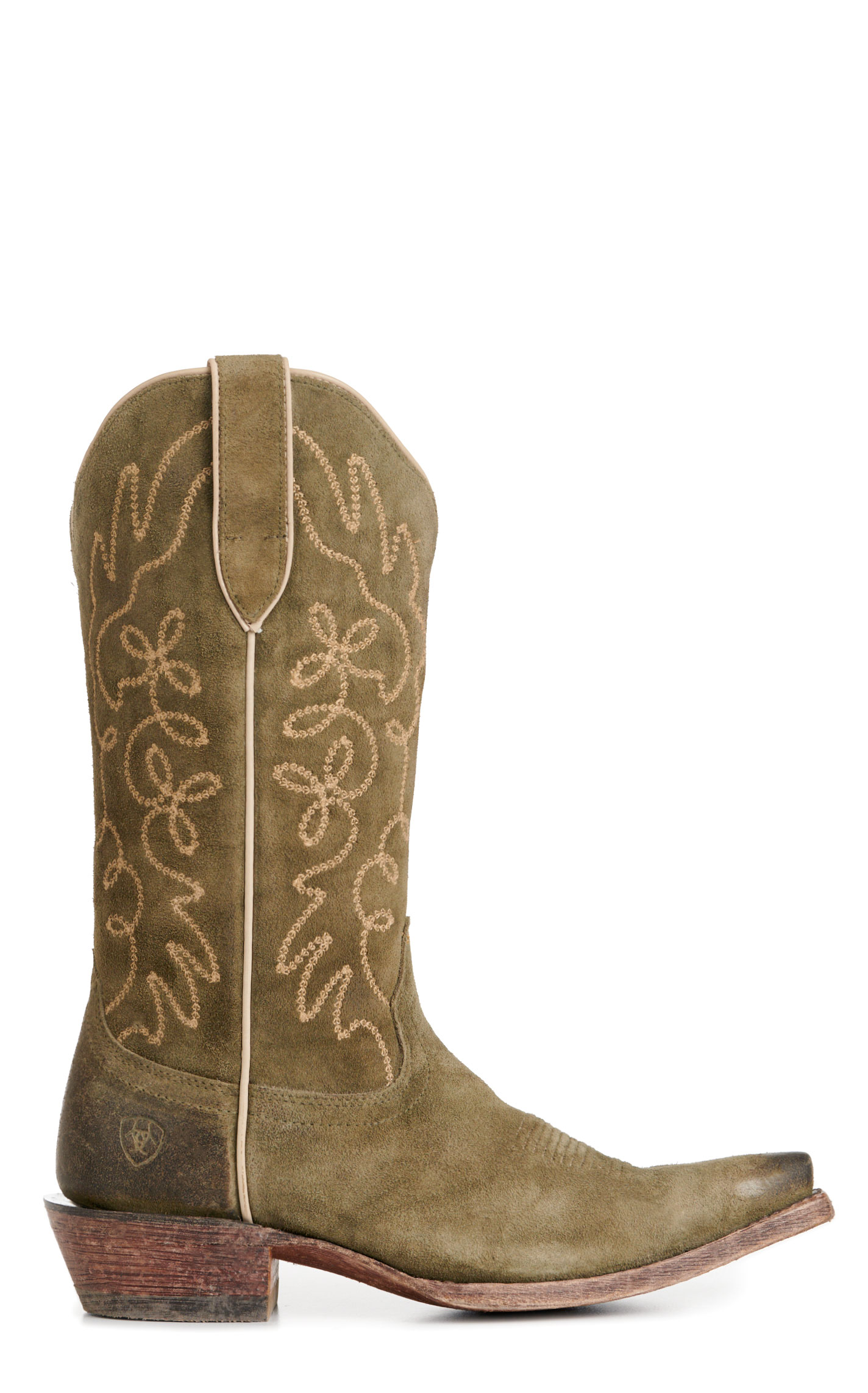 Ariat Women's Jukebox Olive Suede Snip Toe Cowboy Boots - Image 1