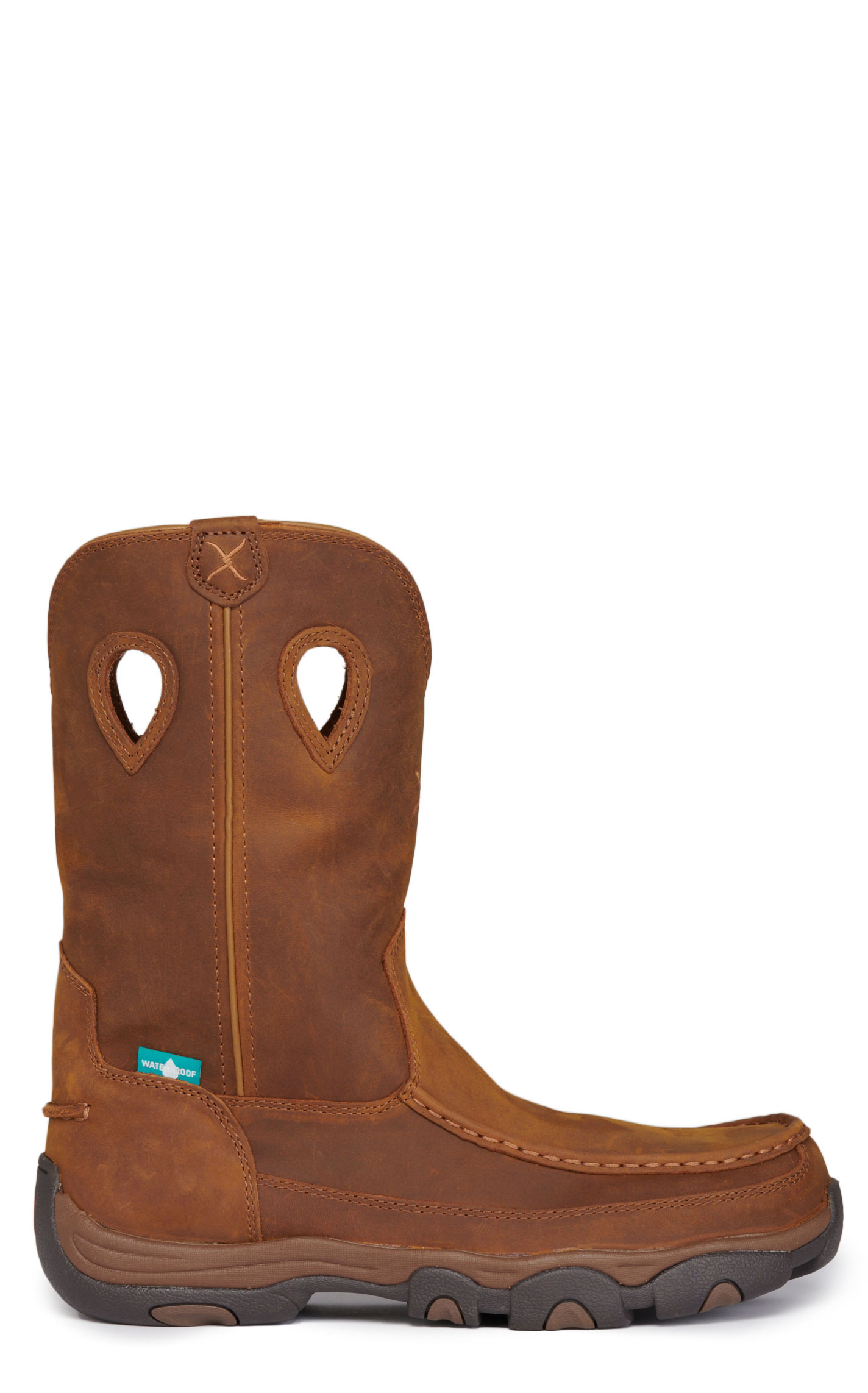Twisted X Men's Oiled Saddle Brown Round Composite Moc Toe Hiker Work Boots - Image 1