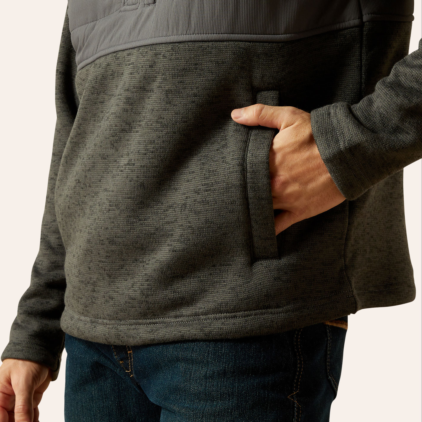 Ariat Men's Caldwell Gray Reinforced Snap Sweater - Image 1