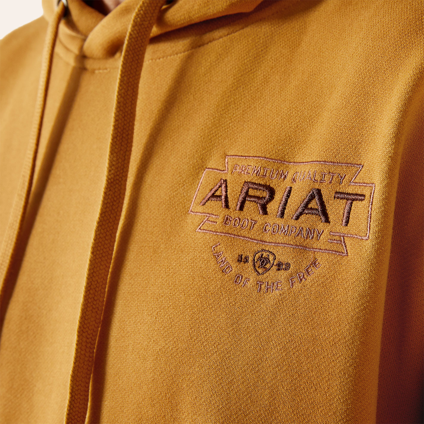 Ariat Men's Southwest Simple Buckle Bone Brown Logo Hoodie - Image 1