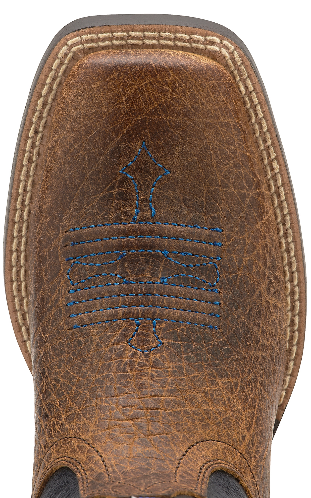 Ariat Kids Tombstone Earth Brown with Black Square Toe Cowboy Boots - Image 1