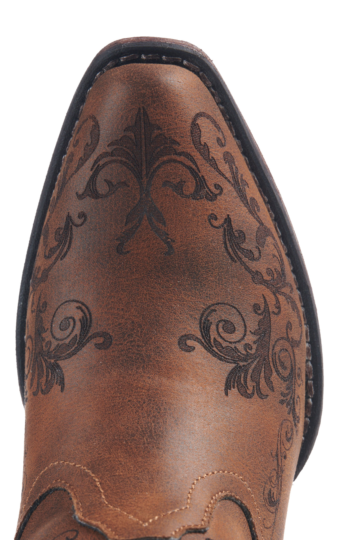 Roper Women's Tan Laser Print Snip Toe Cowboy Booties - Image 1