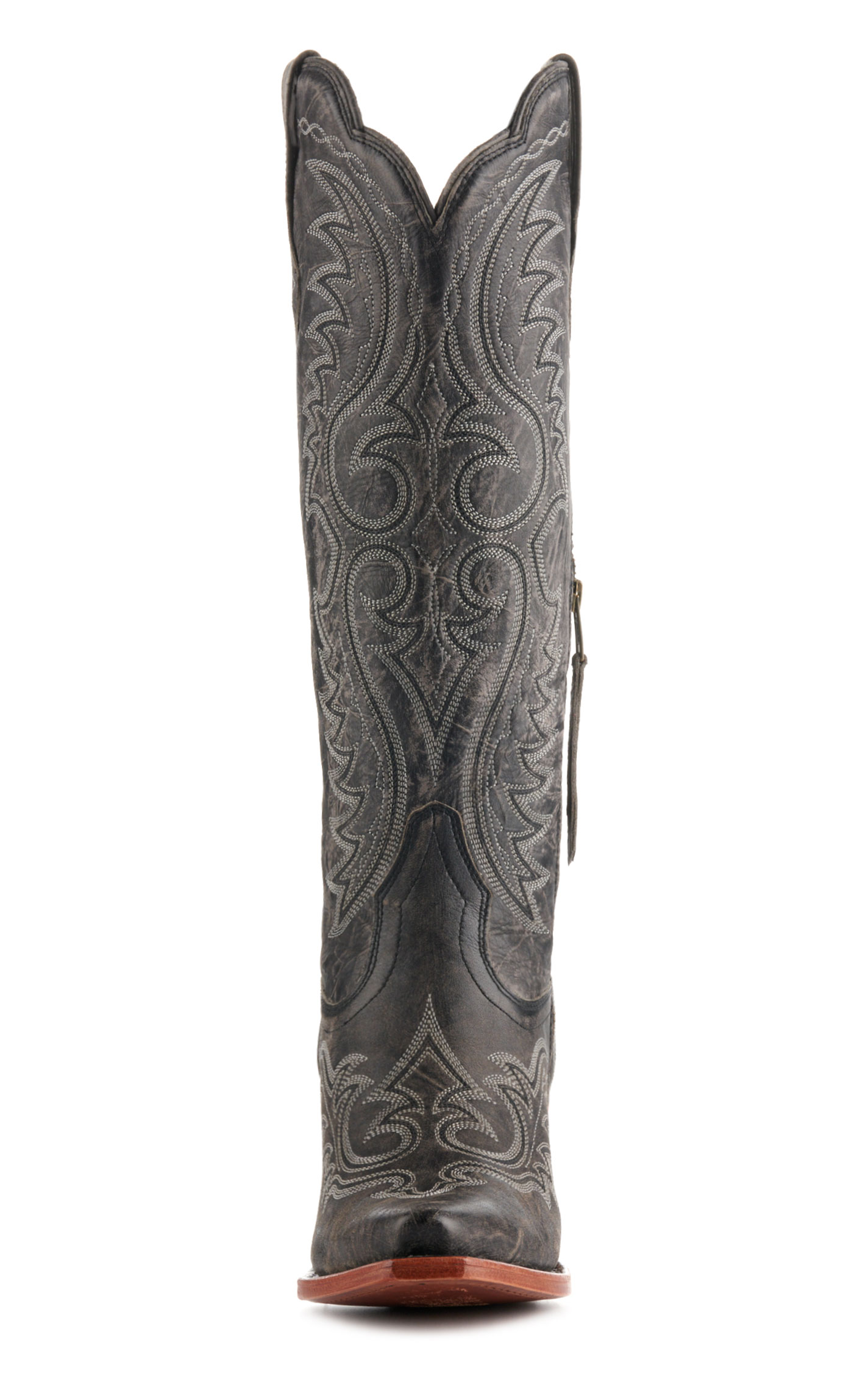 Durango Women's Crush Distressed Graphite Snip Toe Tall Cowboy Boots - Image 1