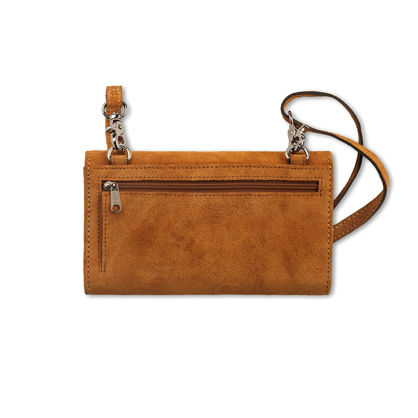 Ariat Sierra Caramel Suede Tooled Floral Crossbody Clutch Bag - Image 1