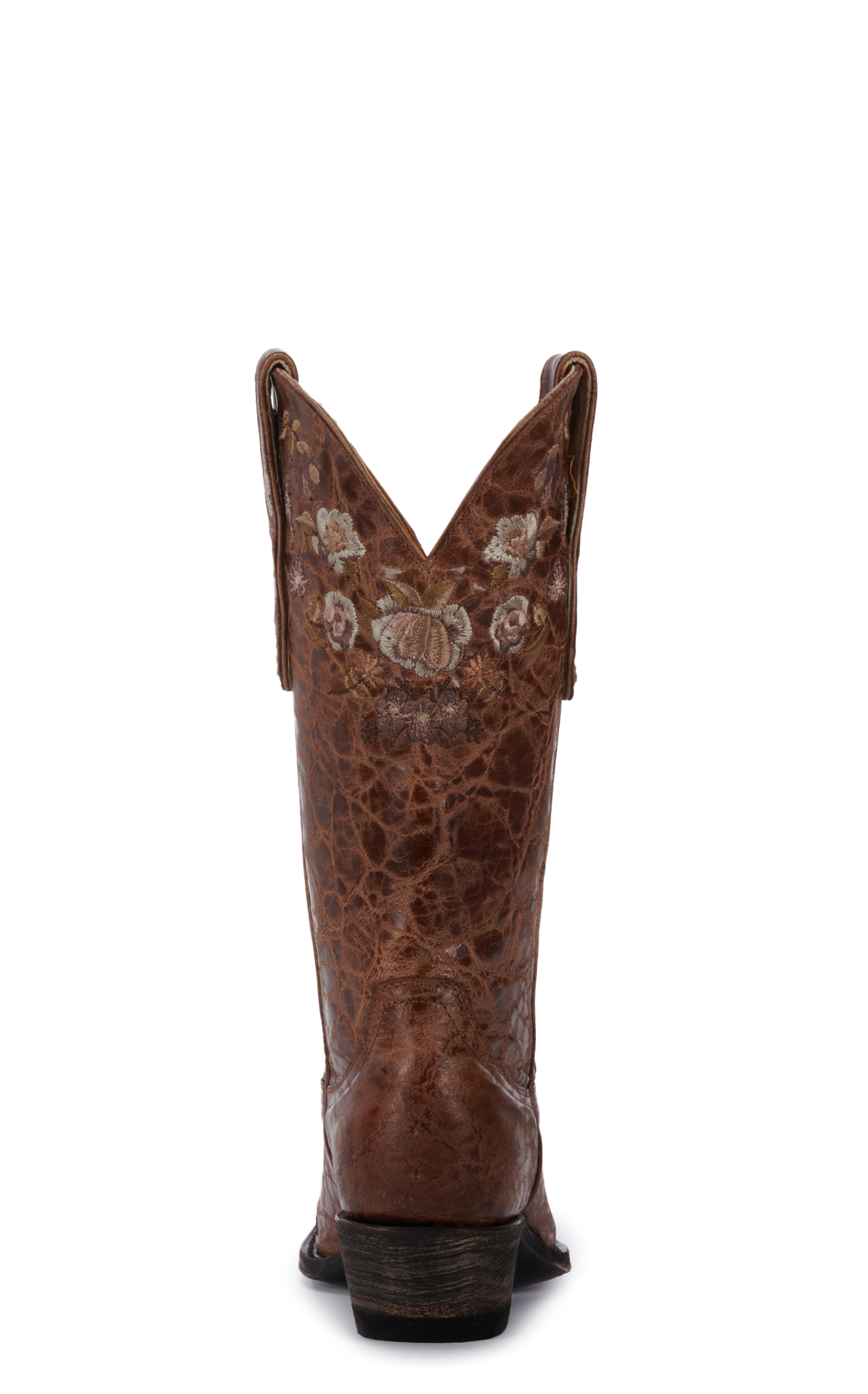 Cavender's Women's Brown with Floral Embroidery Snip Toe Cowboy Boots - Image 1