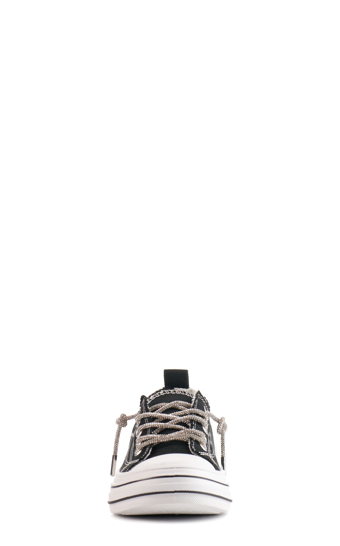 Very G Women's Aman Black with Silver Bling Laces Platform Sneakers - Image 1