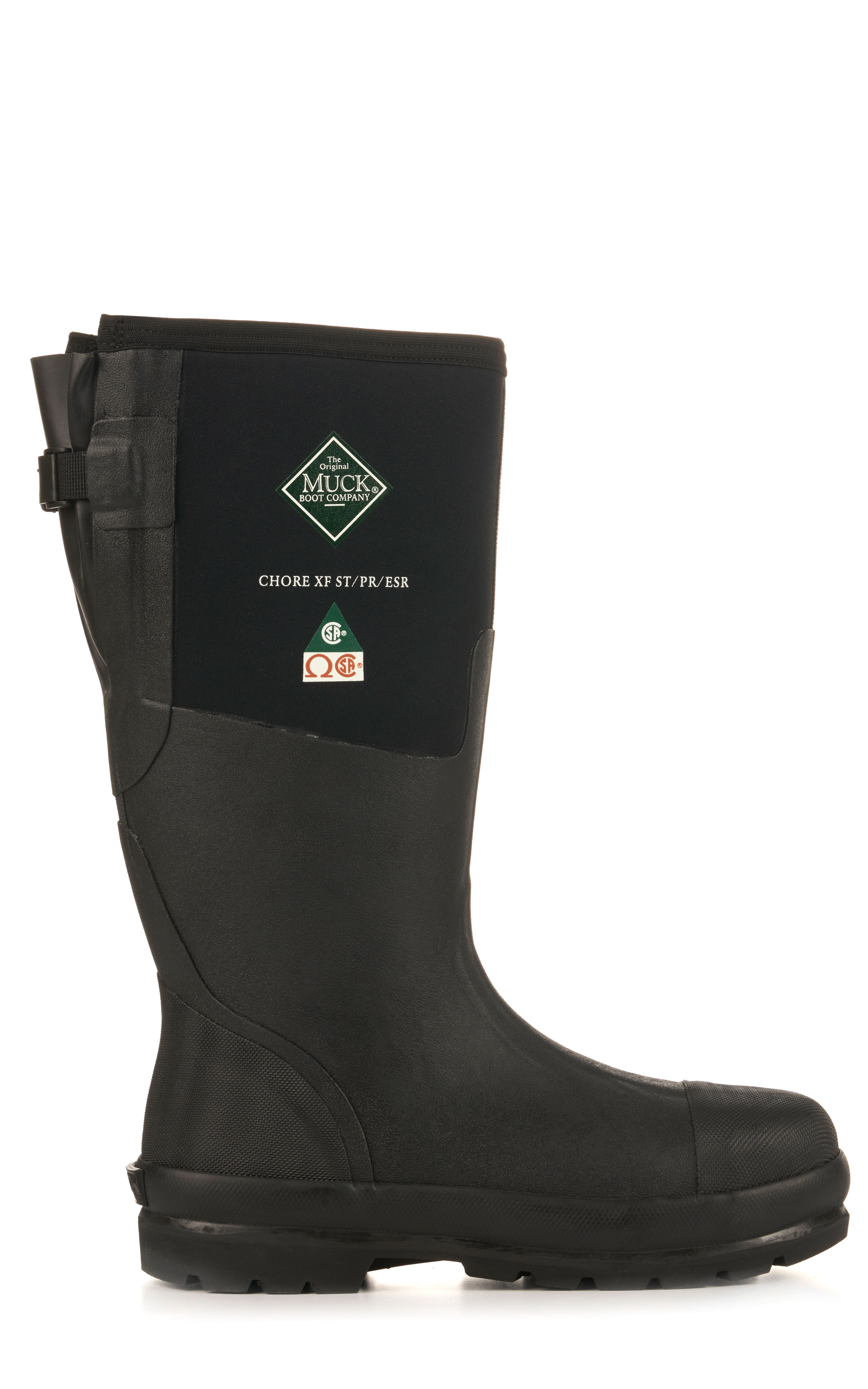 Muck Men's Chore Classic Black Waterproof Round Steel Toe Work Boots - Image 1