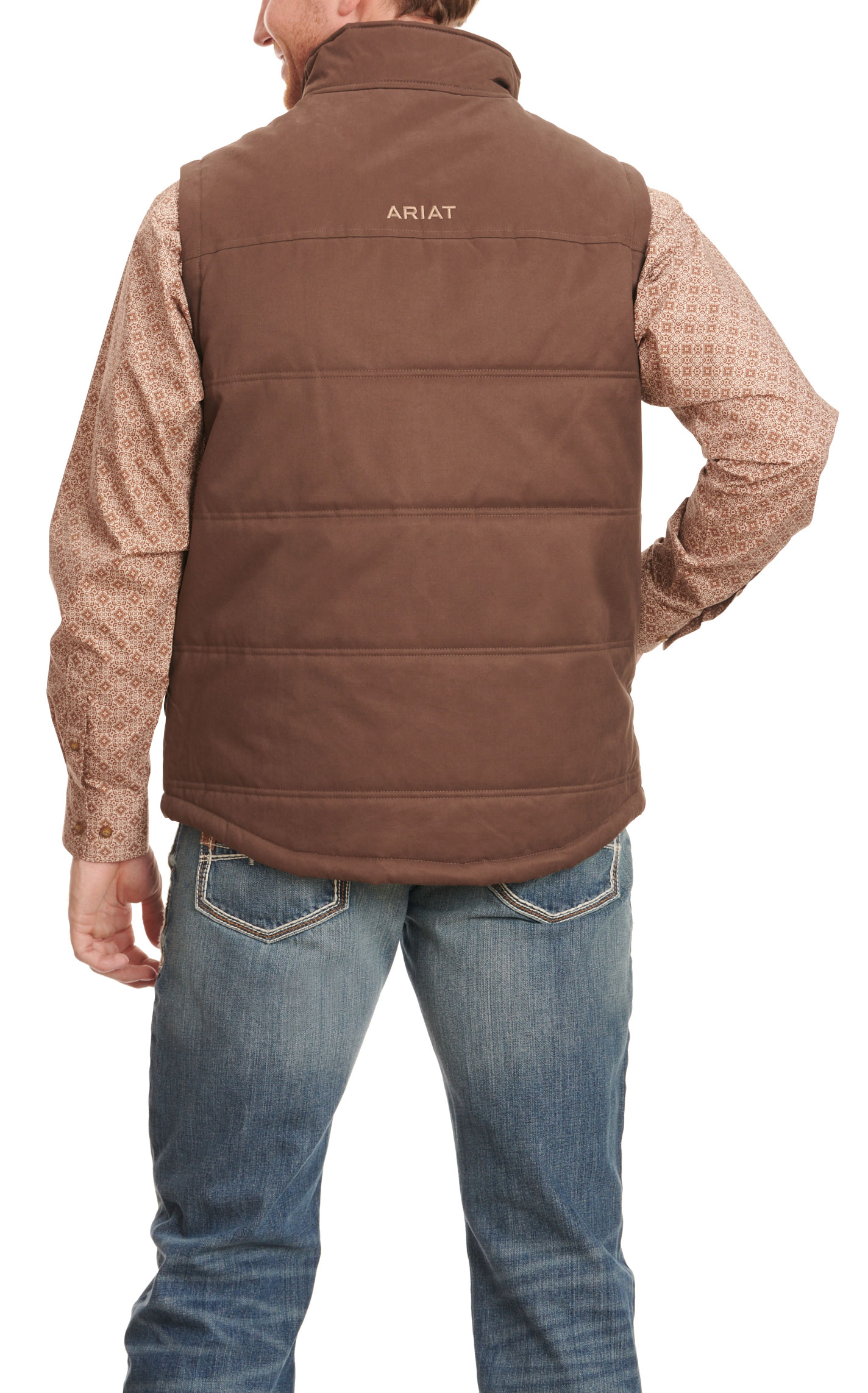 Ariat Men's Grizzly Bracken Chocolate Canvas Concealed Carry Insulated Vest - Image 1