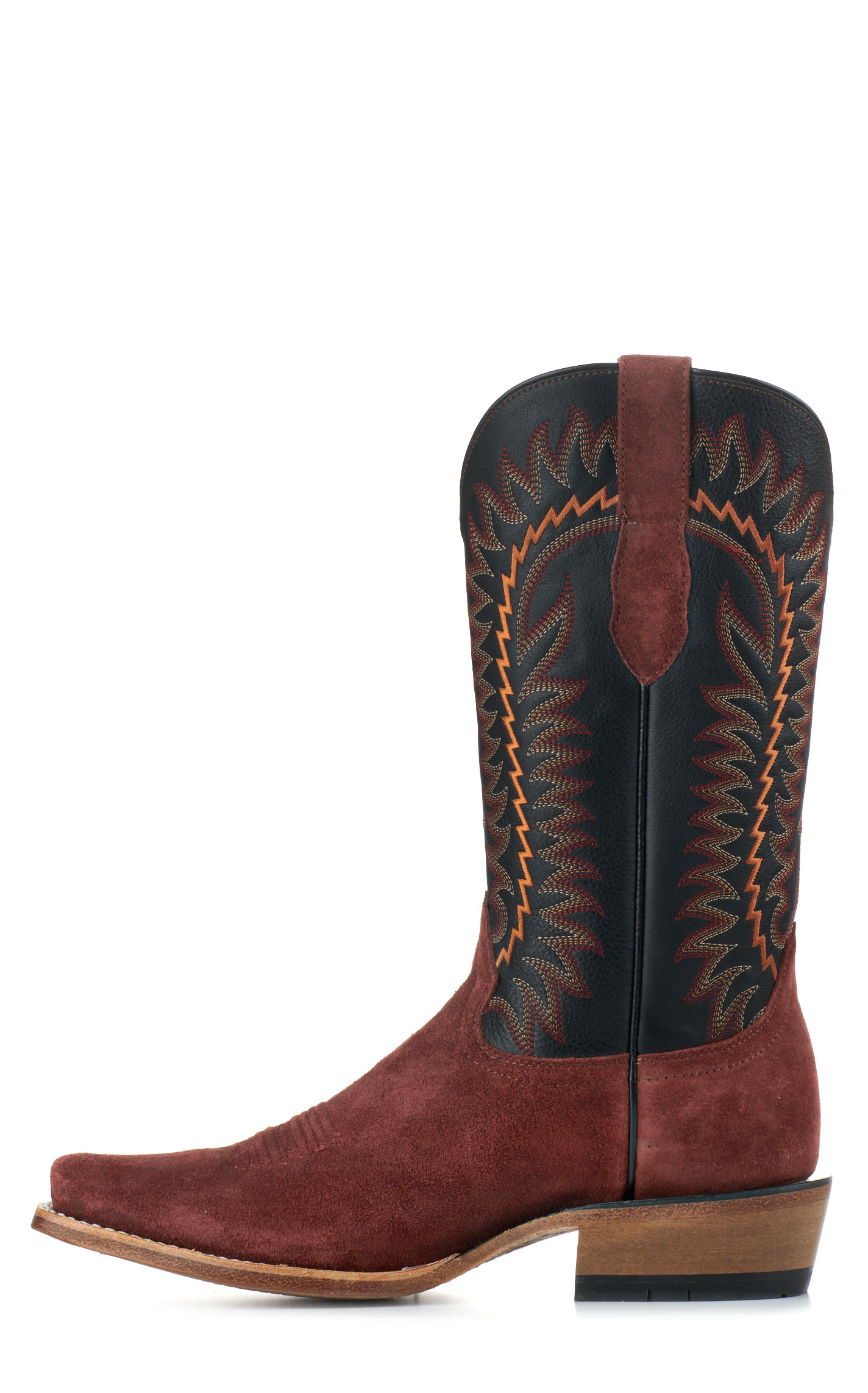 Ariat Men's Futurity Time Black and Mahogany Roughout TekStep Punchy Square Toe Cowboy Boots - Image 1