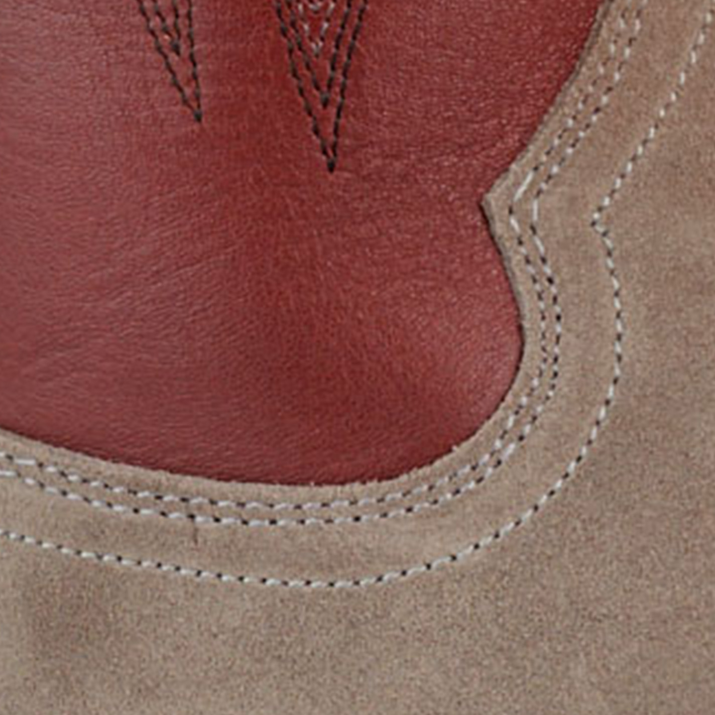 R. Watson Men's Dark Cherry and Charcoal Roughout Narrow Square Toe Cowboy Boots - Image 1