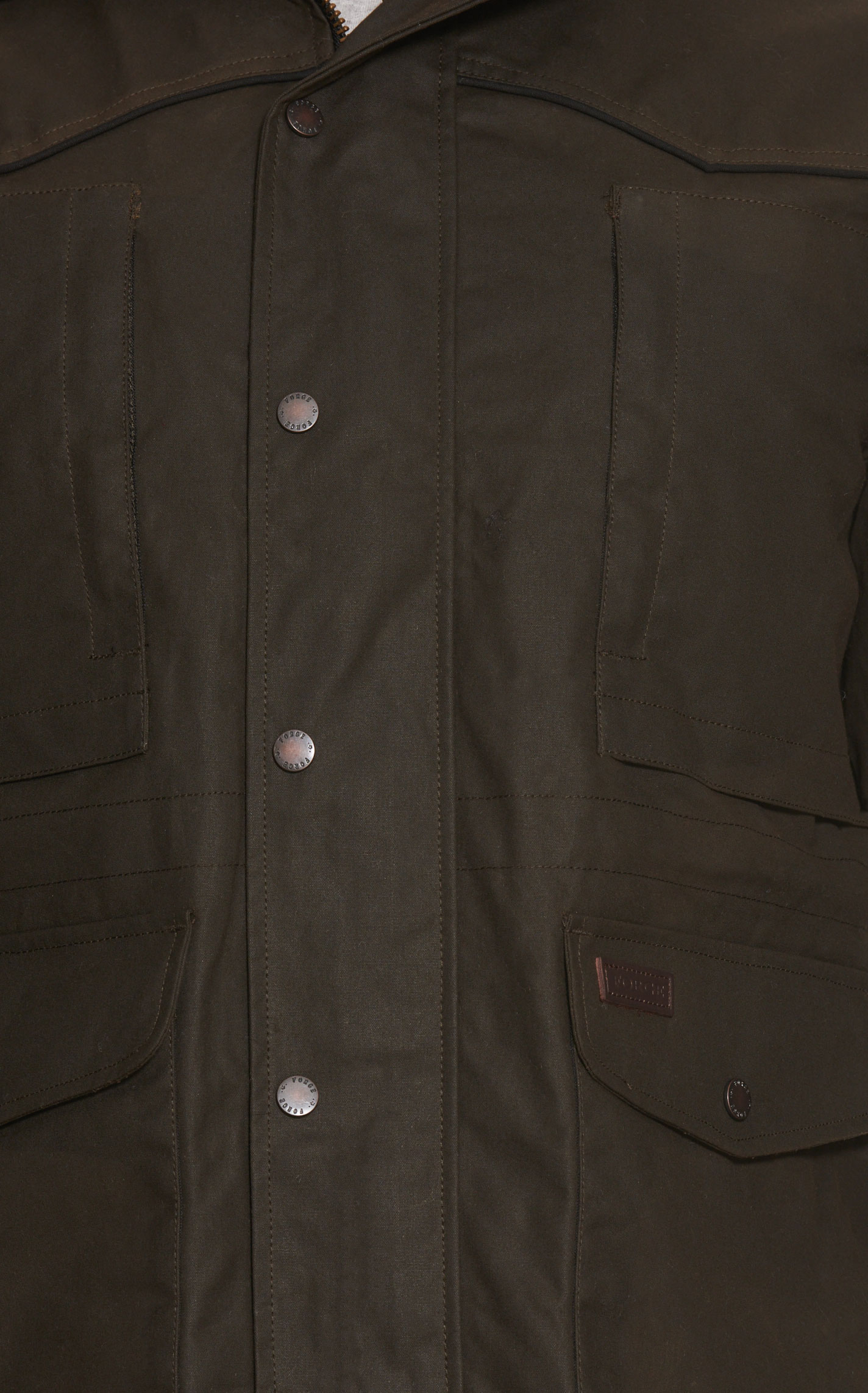 Forge Men's Dark Brown Oil Skin Jacket - Image 1