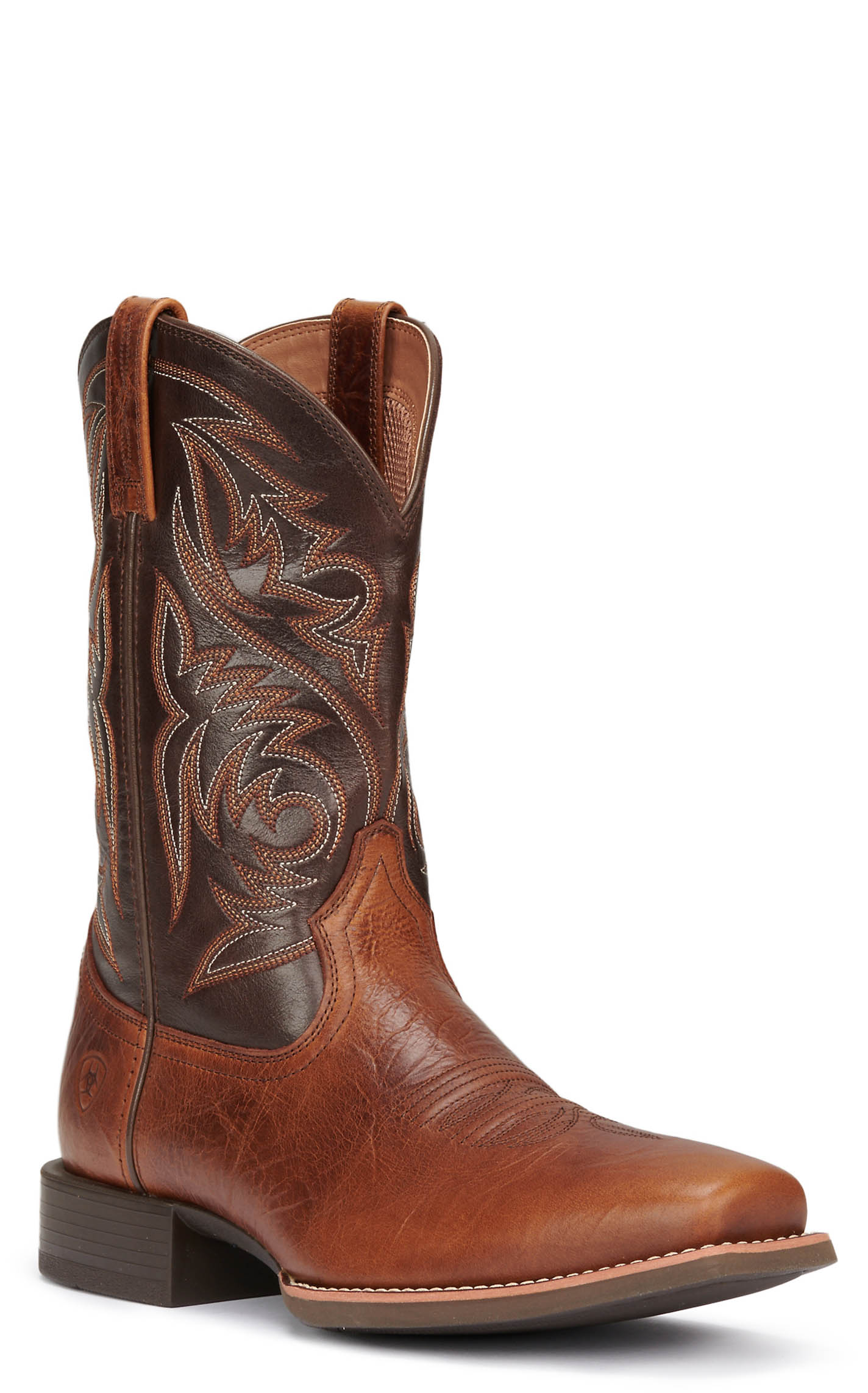 Ariat Men's Sport Herdsman Peanut Butter & Brown Punchy Toe Cowboy Boots - Image 1