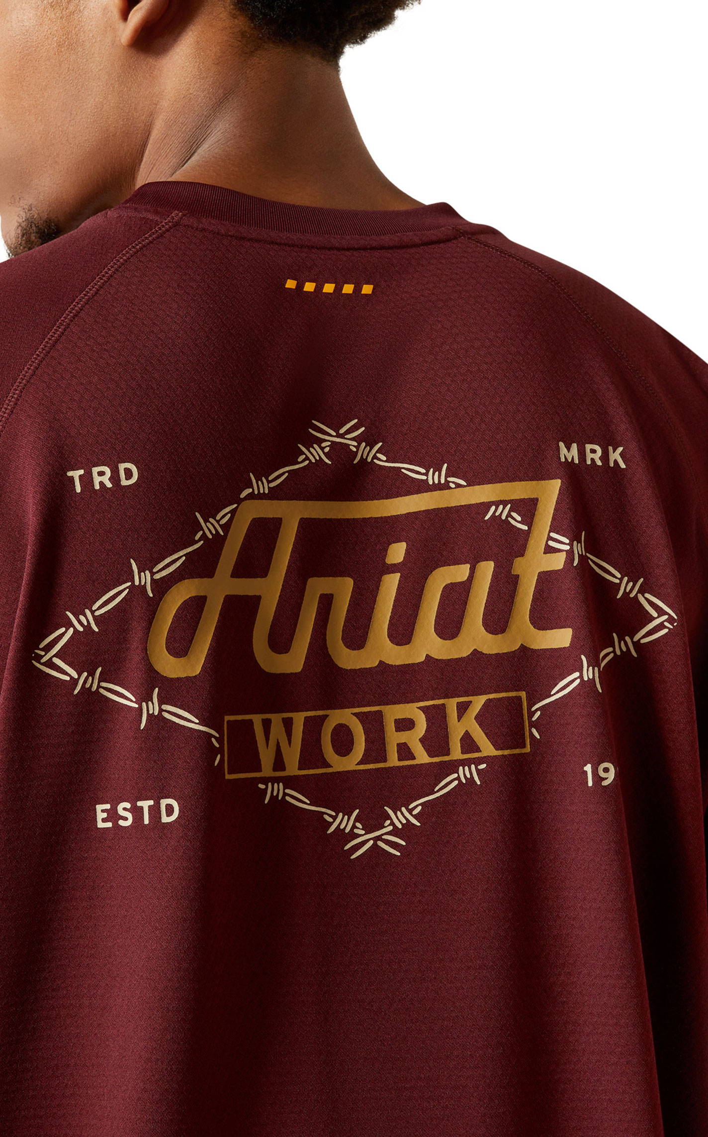Ariat Men's Rebar Heat Fighter Wine Graphic Work T-Shirt - Image 1