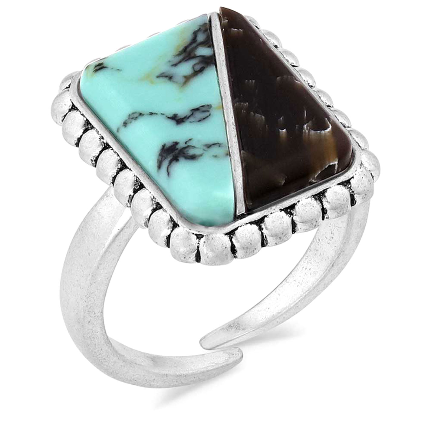 Montana Silversmiths Silver Double Essence Stone Ring - Image 1