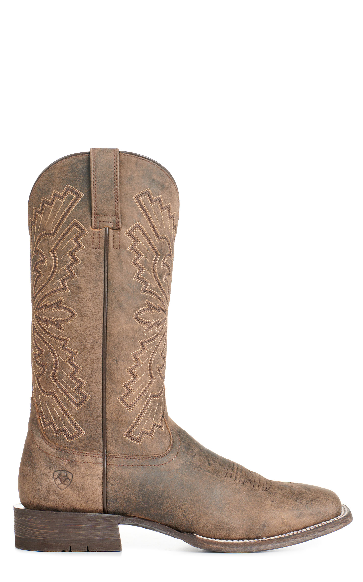 Ariat Men's Sting Dark Tan Wide Square Toe Cowboy Boots - Image 1