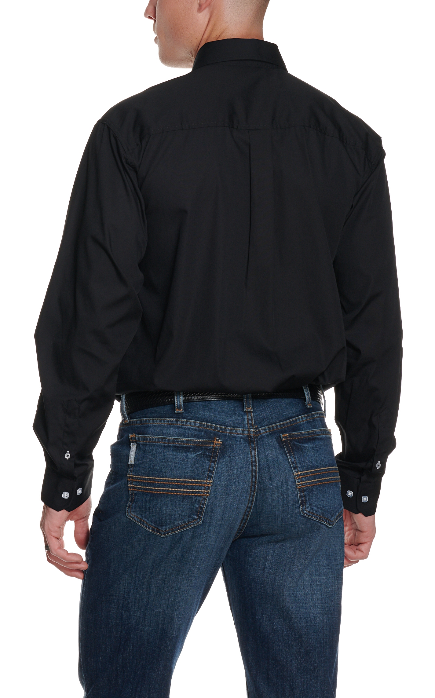 Cinch Men's Solid Black Long Sleeve Western Shirt - Image 1