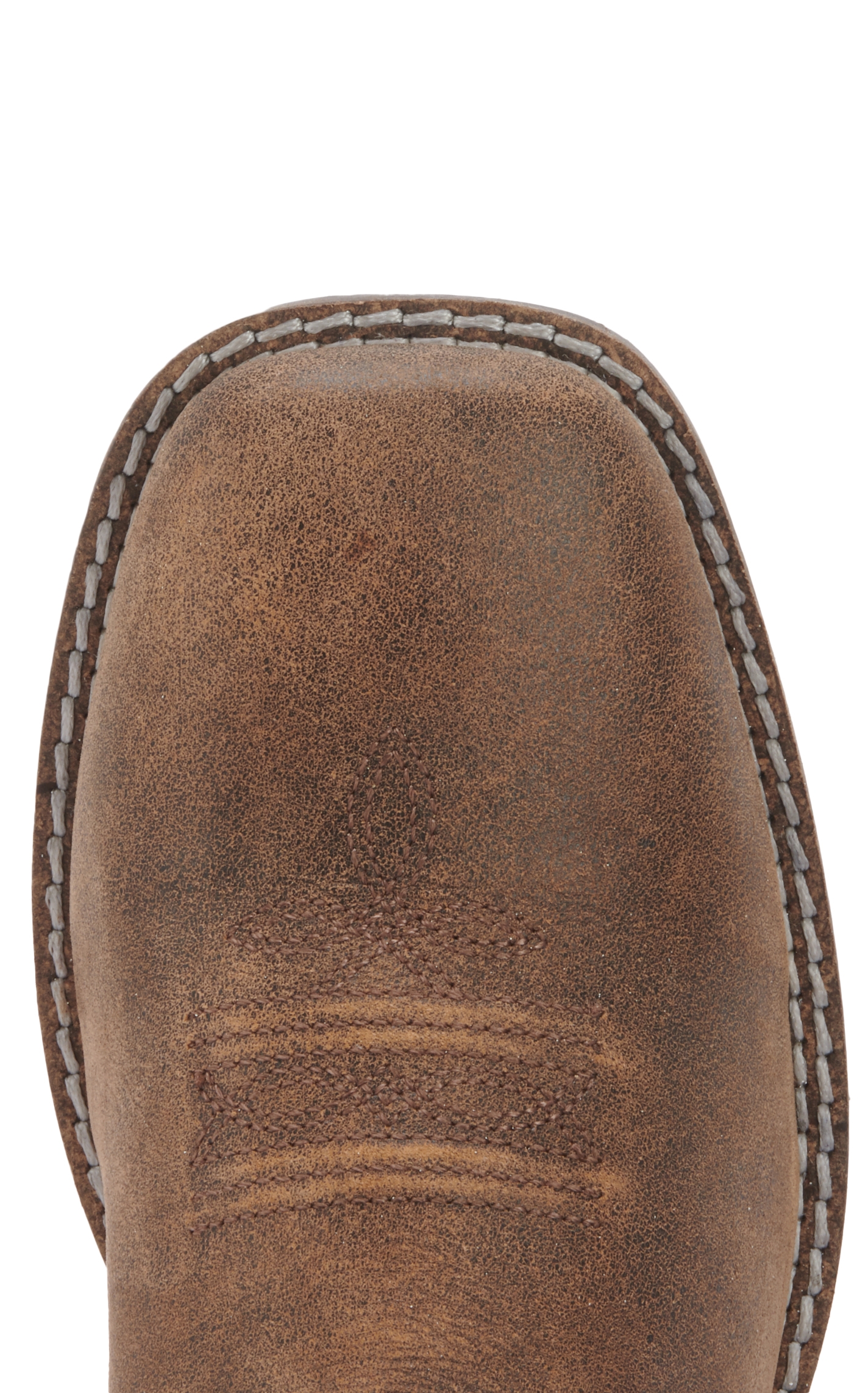 Smoky Mountain Women's  Distressed Brown and Antique White Wide Square Toe Cowboy Boots - Image 1
