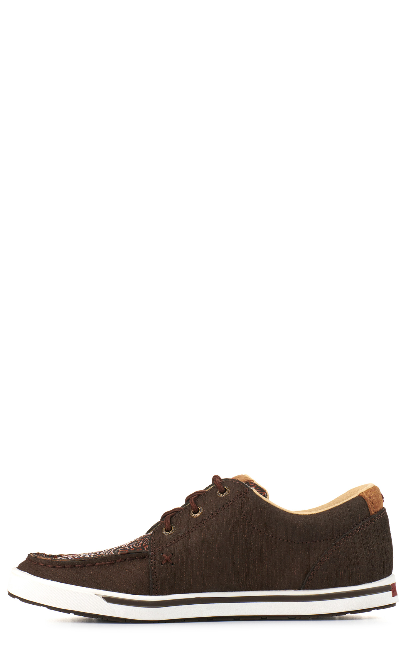Twisted X Women's Kicks Cocoa with Tooled Insert Lace Up Sneakers Casual Shoe - Image 1