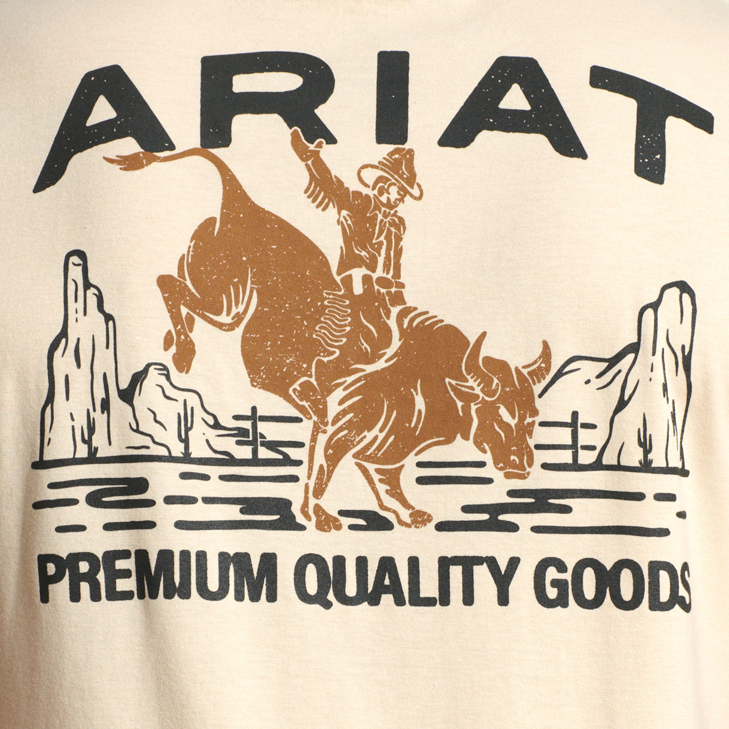 Ariat Men's Sand Desert Bull Rider Logo Graphic T-Shirt - Image 1