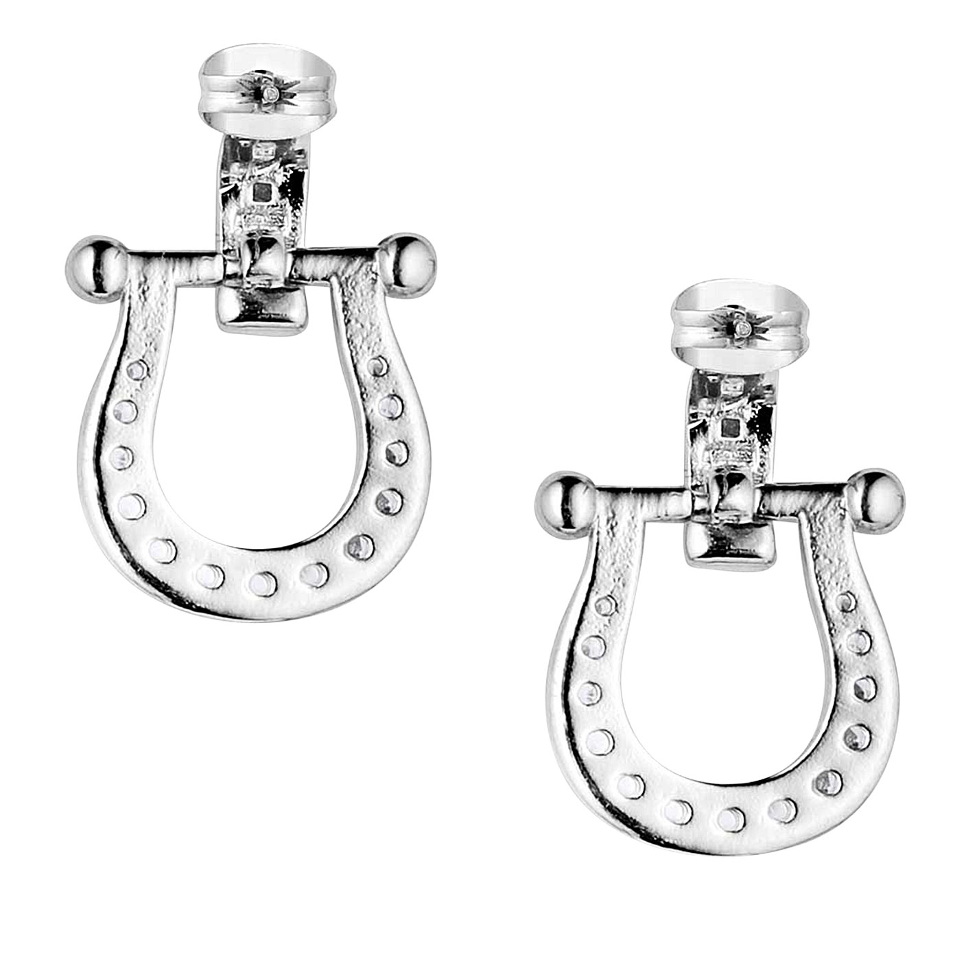Montana Silversmiths Silver & Cubic Zirconia Sparkle Horseshoe Earrings - Image 1