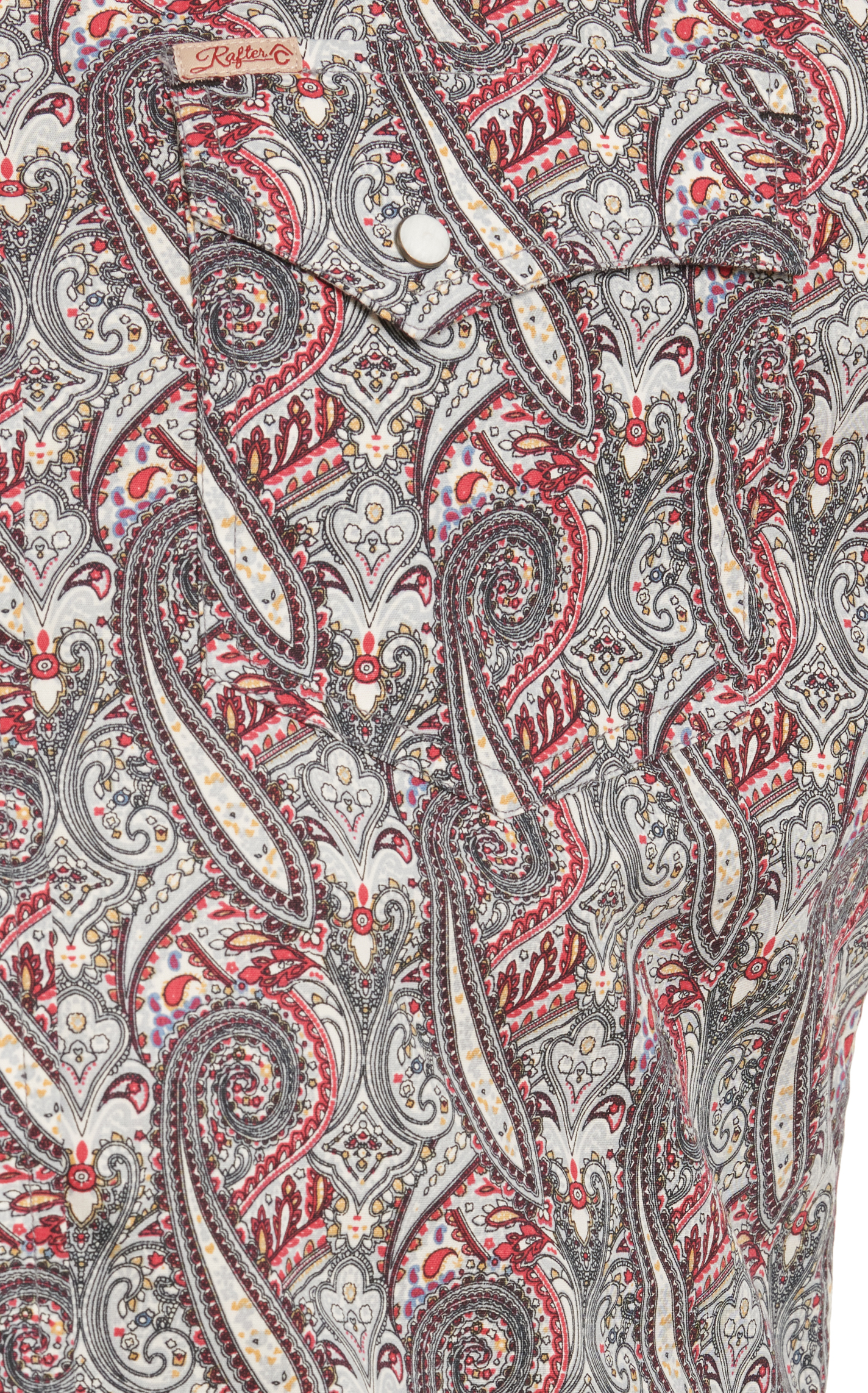 Rafter C Men's ProFlex45 Red & Gray Paisley Long Sleeve Western Shirt - Image 1