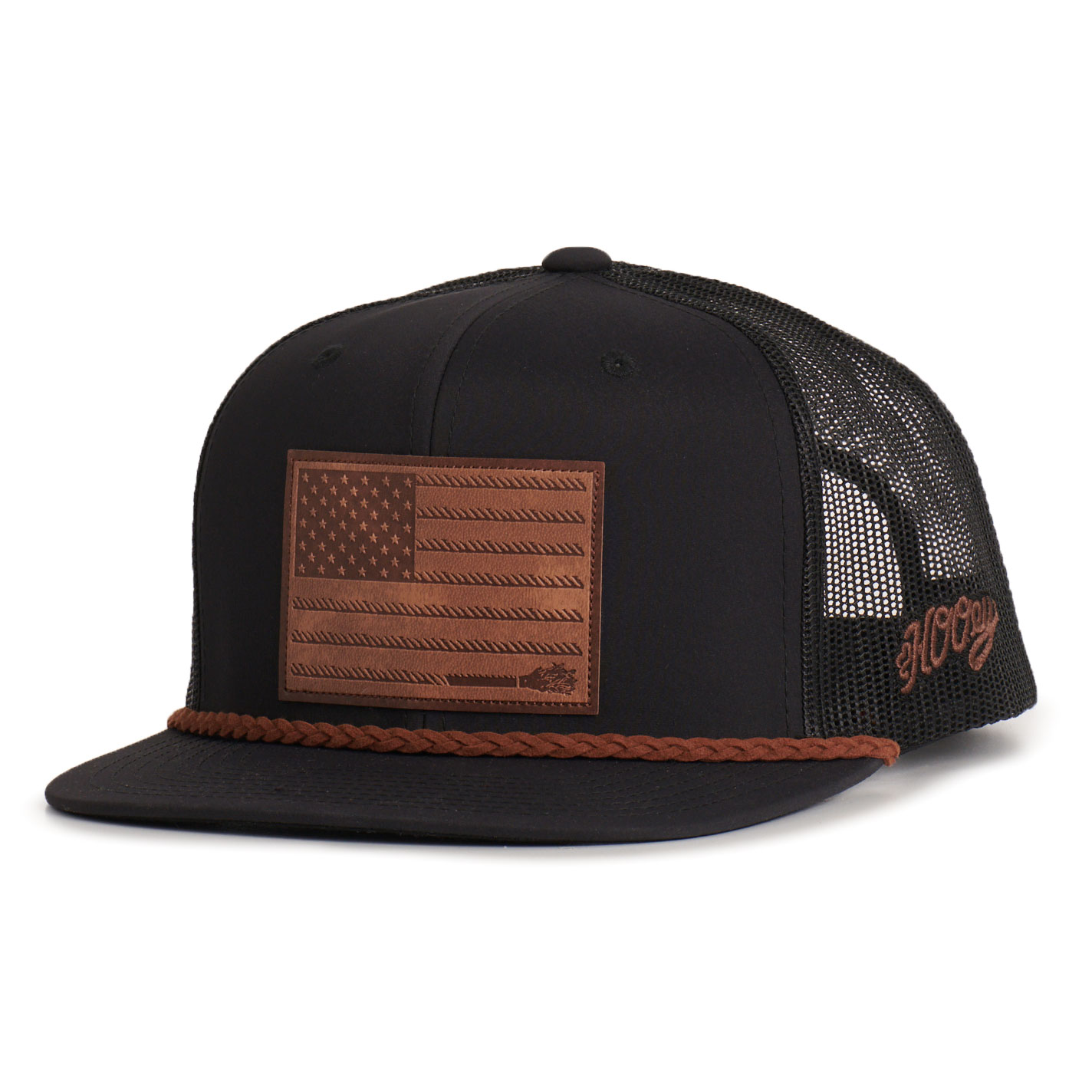 Hooey Burnt Cinnamon & Black Liberty Roper Leather Accented Cap  - Image 1