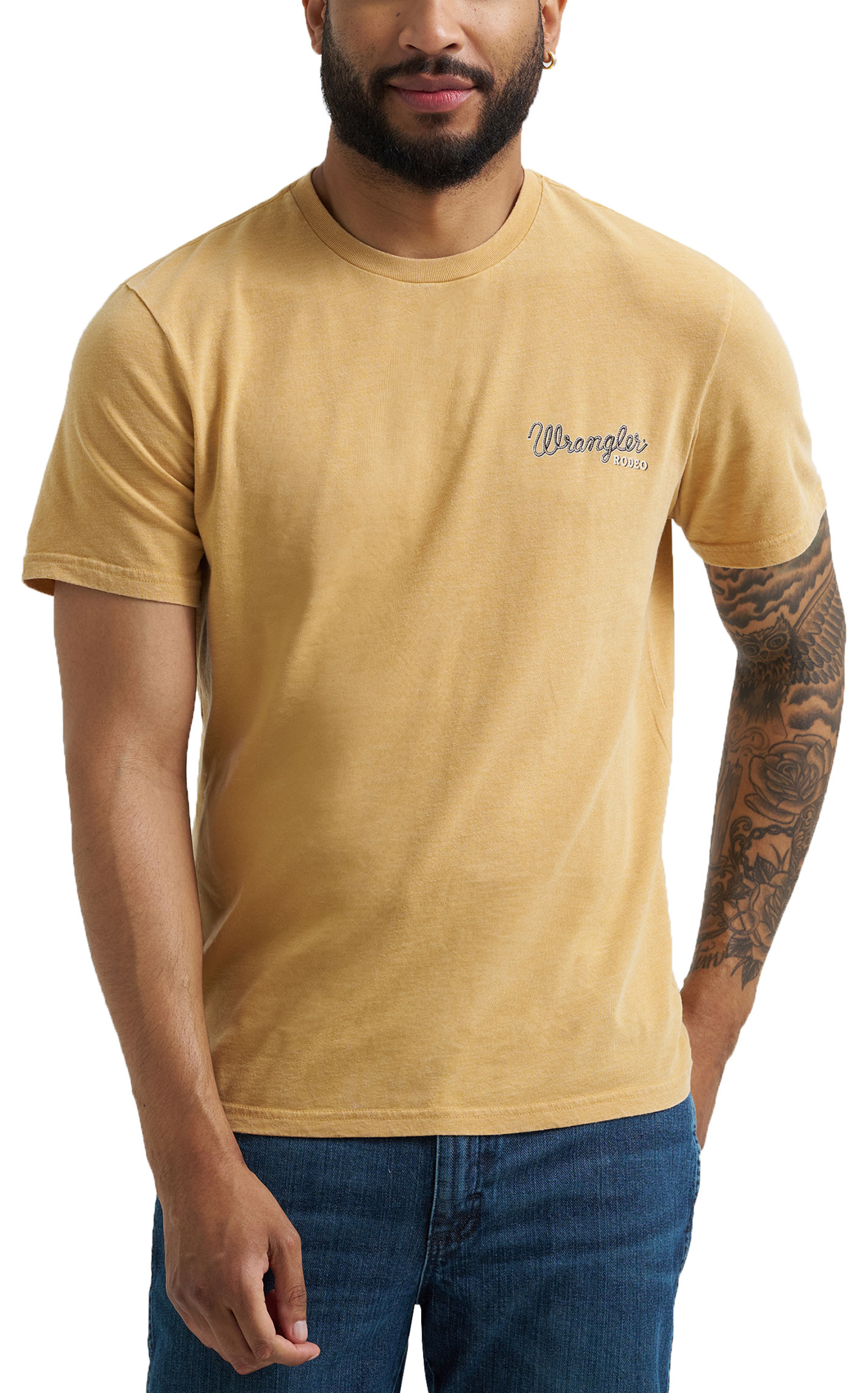 Wrangler Men's Light Orange Spirit Of The West Graphic Logo T-Shirt - Image 1