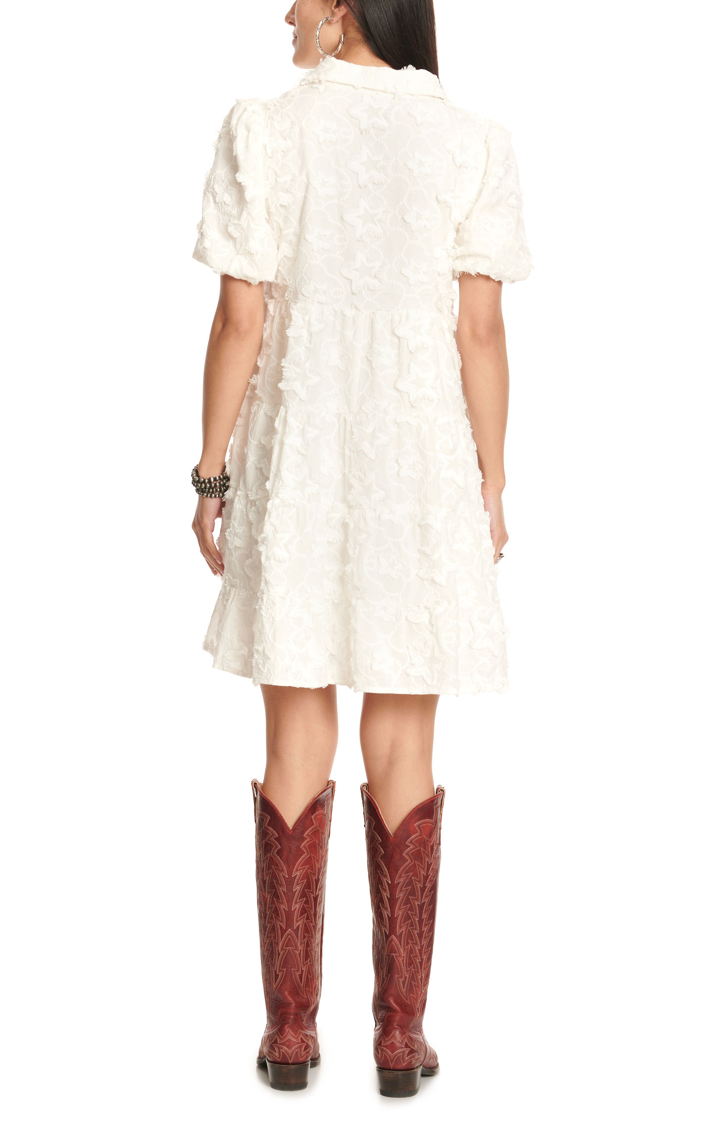 Blue B Women's White Star Short Sleeve Dress - Image 1