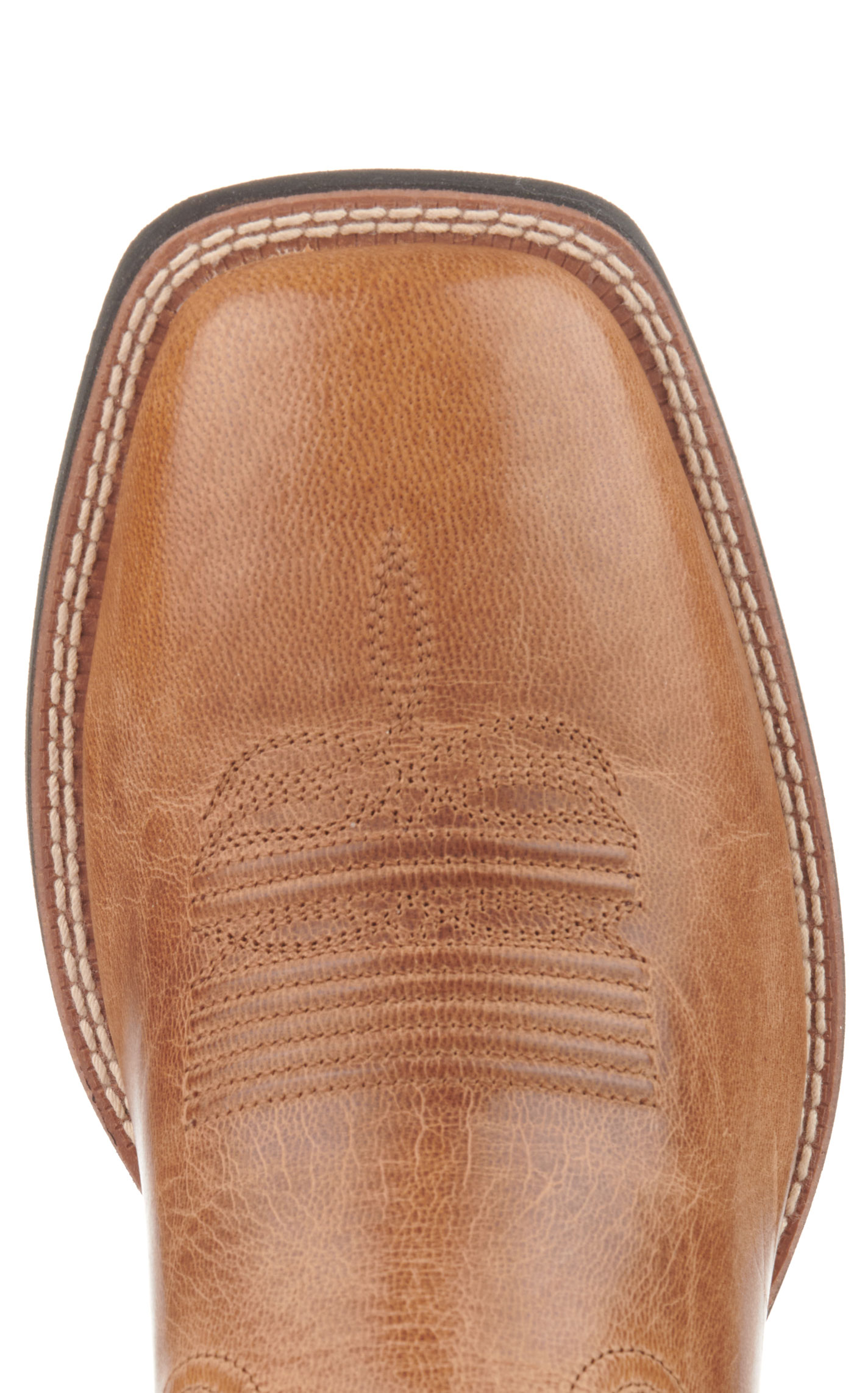 Ariat Men's Brush Creek Tan and Brown Wide Square Toe Shock Shield Cowboy Boots - Image 1