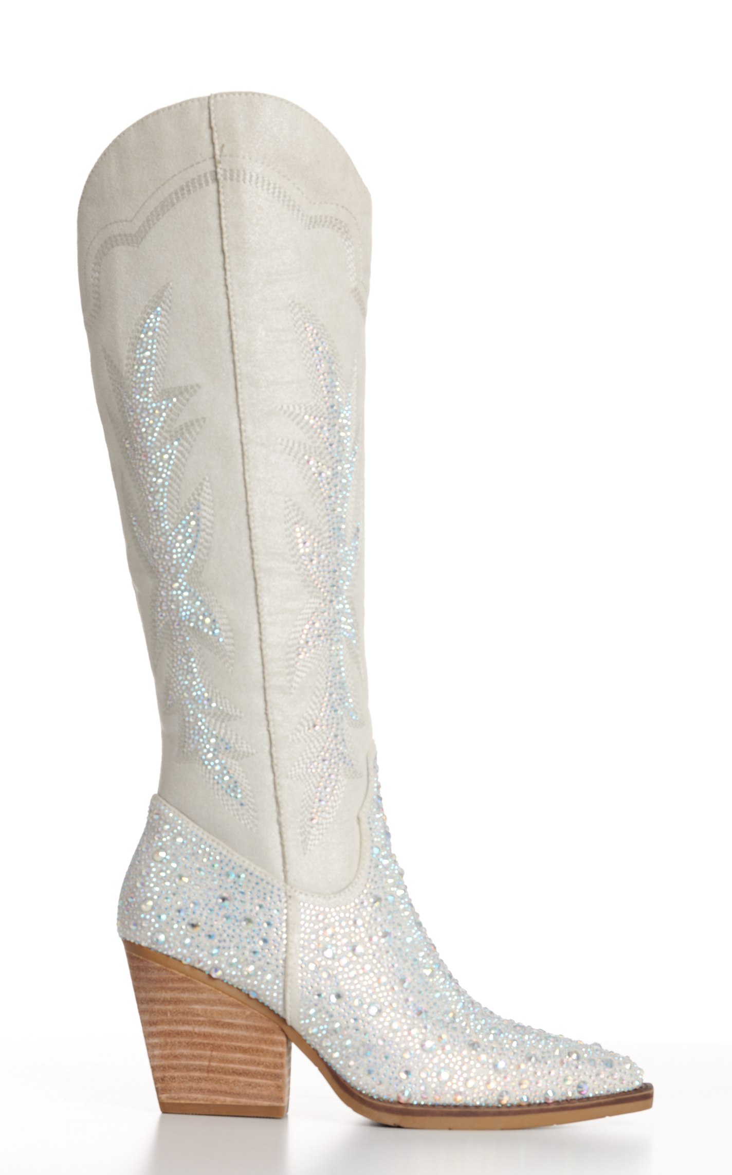 Very G Women's Addie Cream & Western Bling Snip Toe Tall Cowboy Boots - Image 1