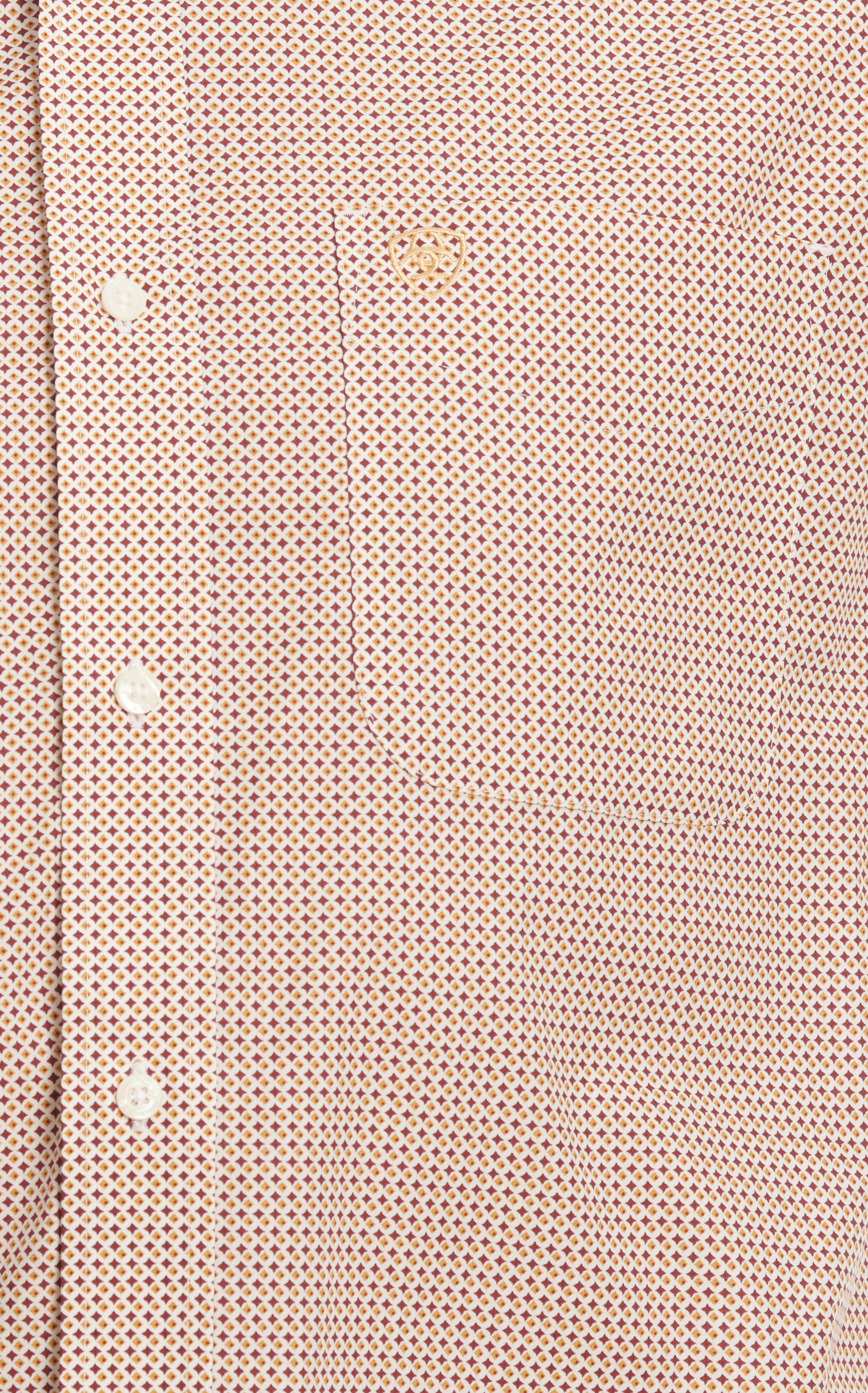 Ariat Men's Ike Wine & Antique Gold Geo Print Western Shirt - Image 1