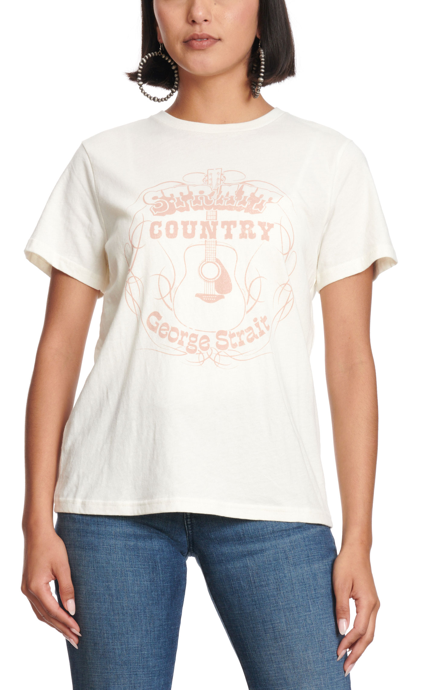 Wrangler Women's Marshmallow White & Strait Country Graphic T-Shirt - Image 1