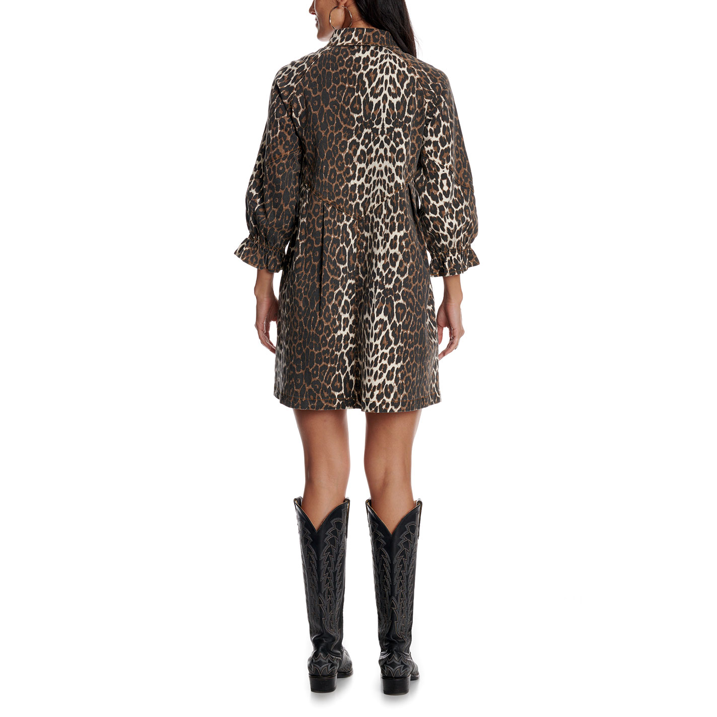 Blue B Women's Brown Leopard Print Button Front Dress - Image 1
