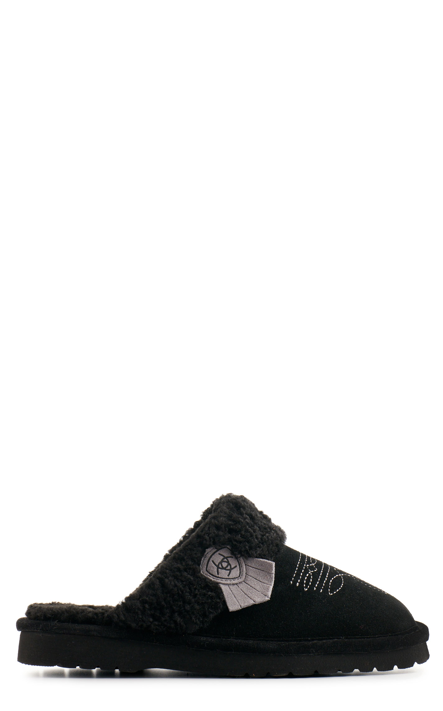 Ariat Women's Jackie Black Suede Slippers - Image 1