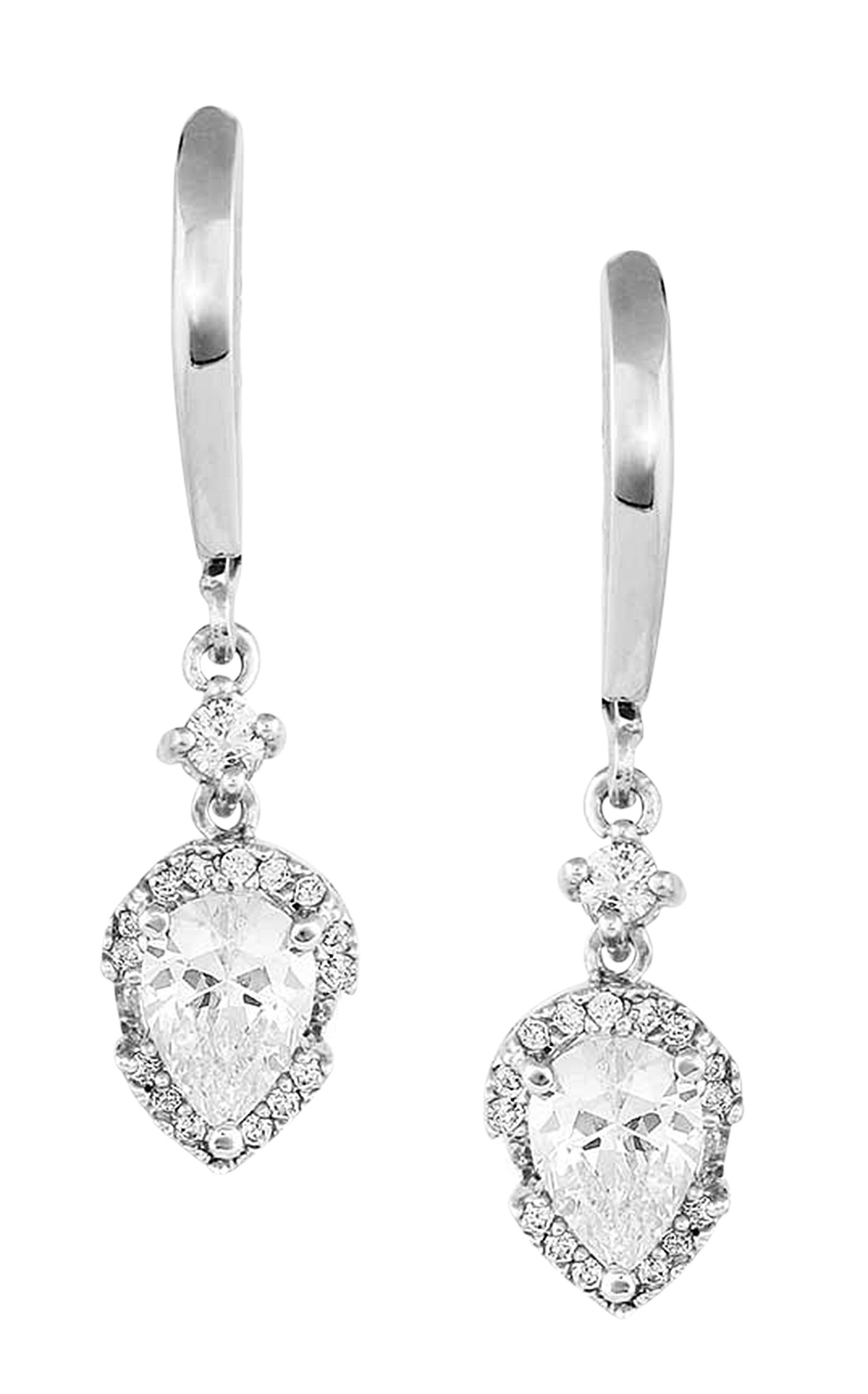 Montana Silversmiths Silver with Crystal Teardrop Earrings - Image 1