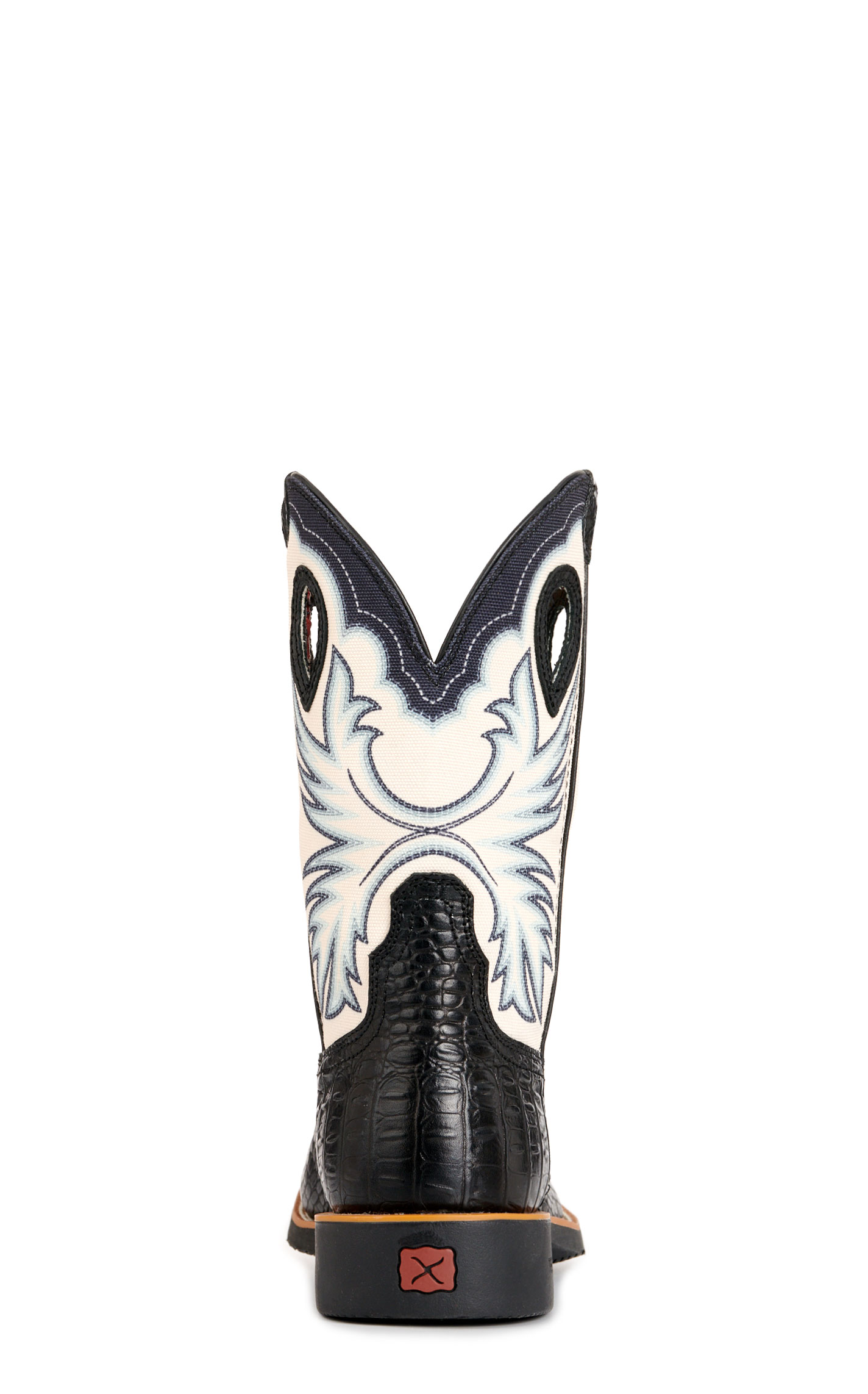 Twisted X Men's Tech X Black Caiman Print and Bone Wide Square Toe Cowboy Boots - Image 1