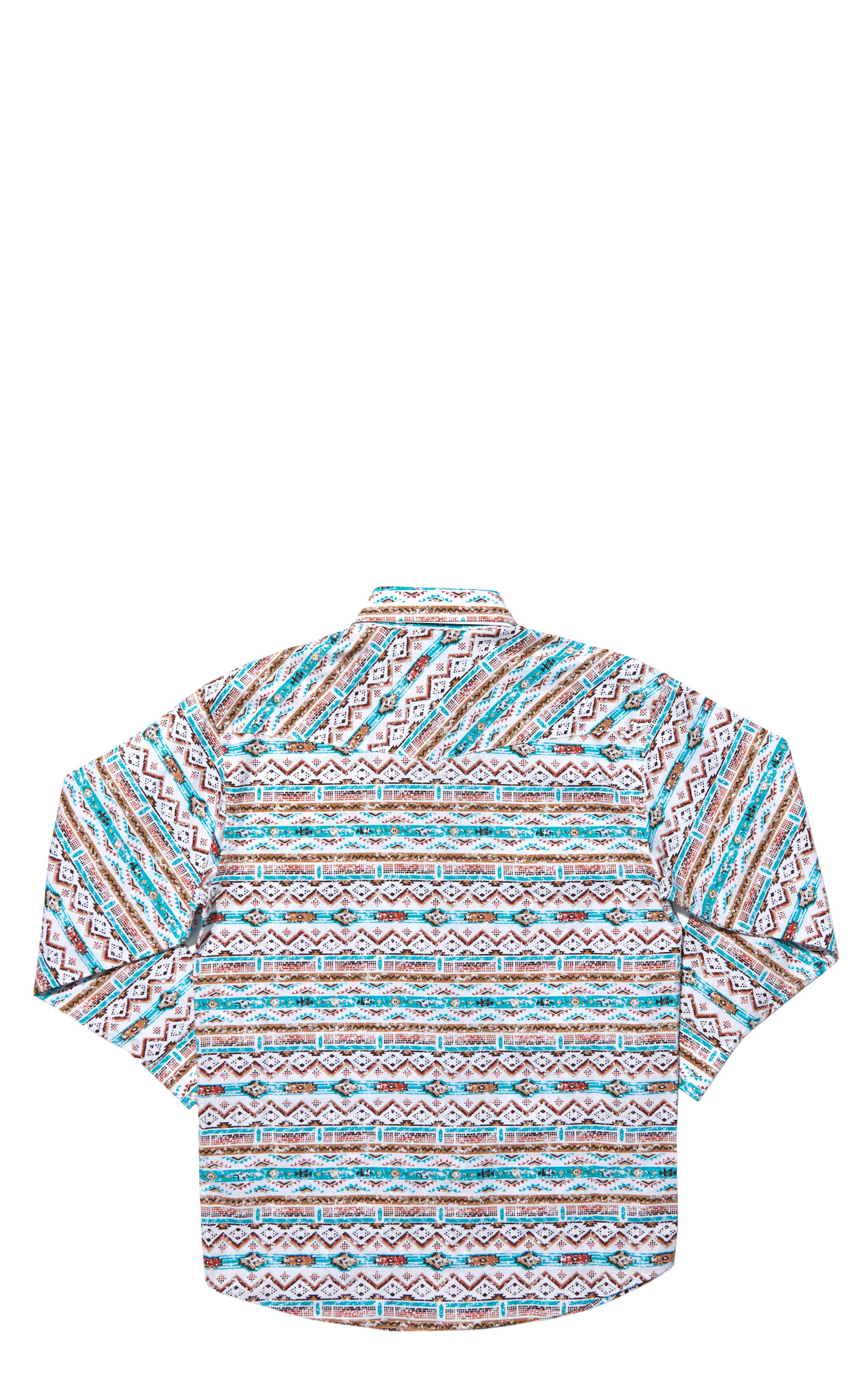 Panhandle Boy's Rough Stock Colorful Aztec Striped Western Shirt - Image 1