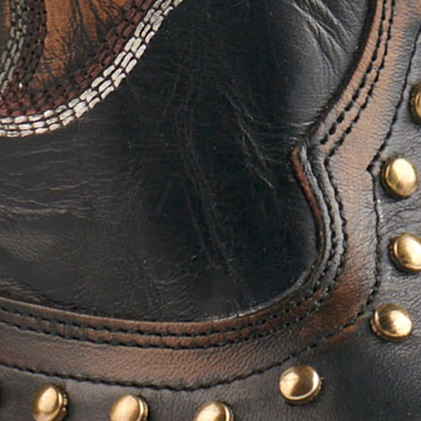 Corral Women's Black and Bronze with Studs Snip Toe Cowboy Boots - Image 1