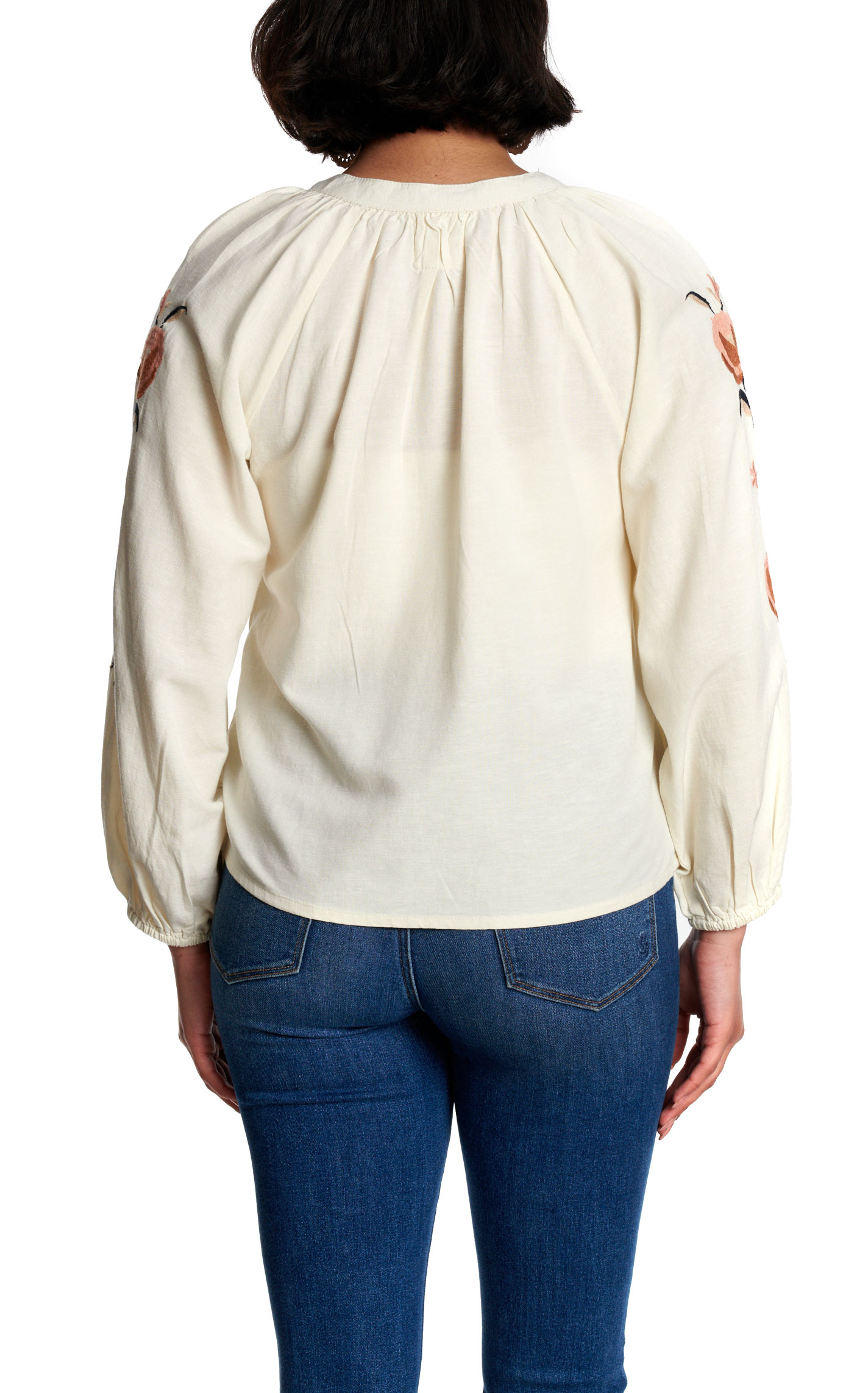 Cotton & Rye Women's Cream Floral Embroidered Top - Image 1