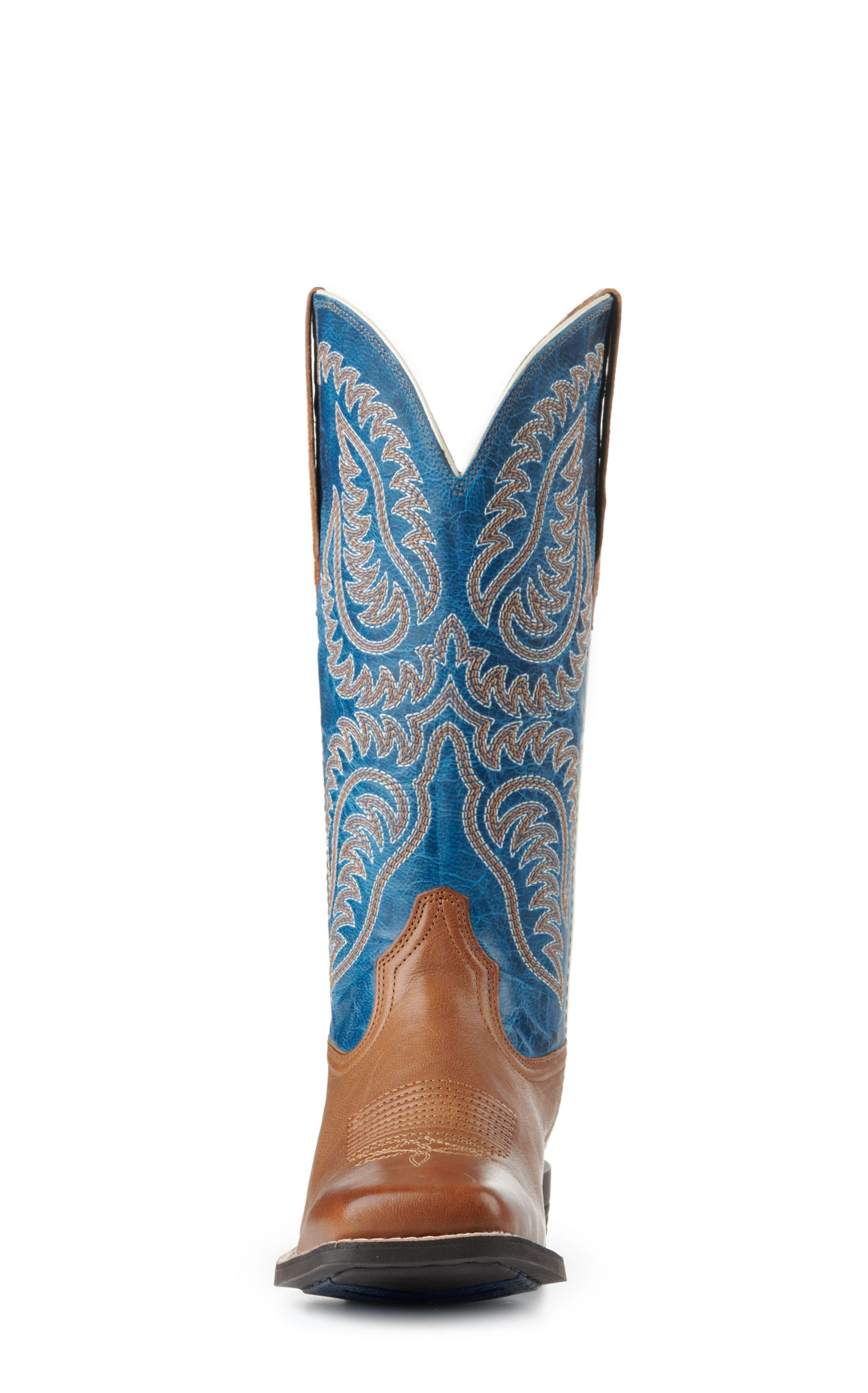Ariat Women's Cattle Caite Peanut and Blue Stretchfit Wide Square Toe Cowboy Boots - Image 1