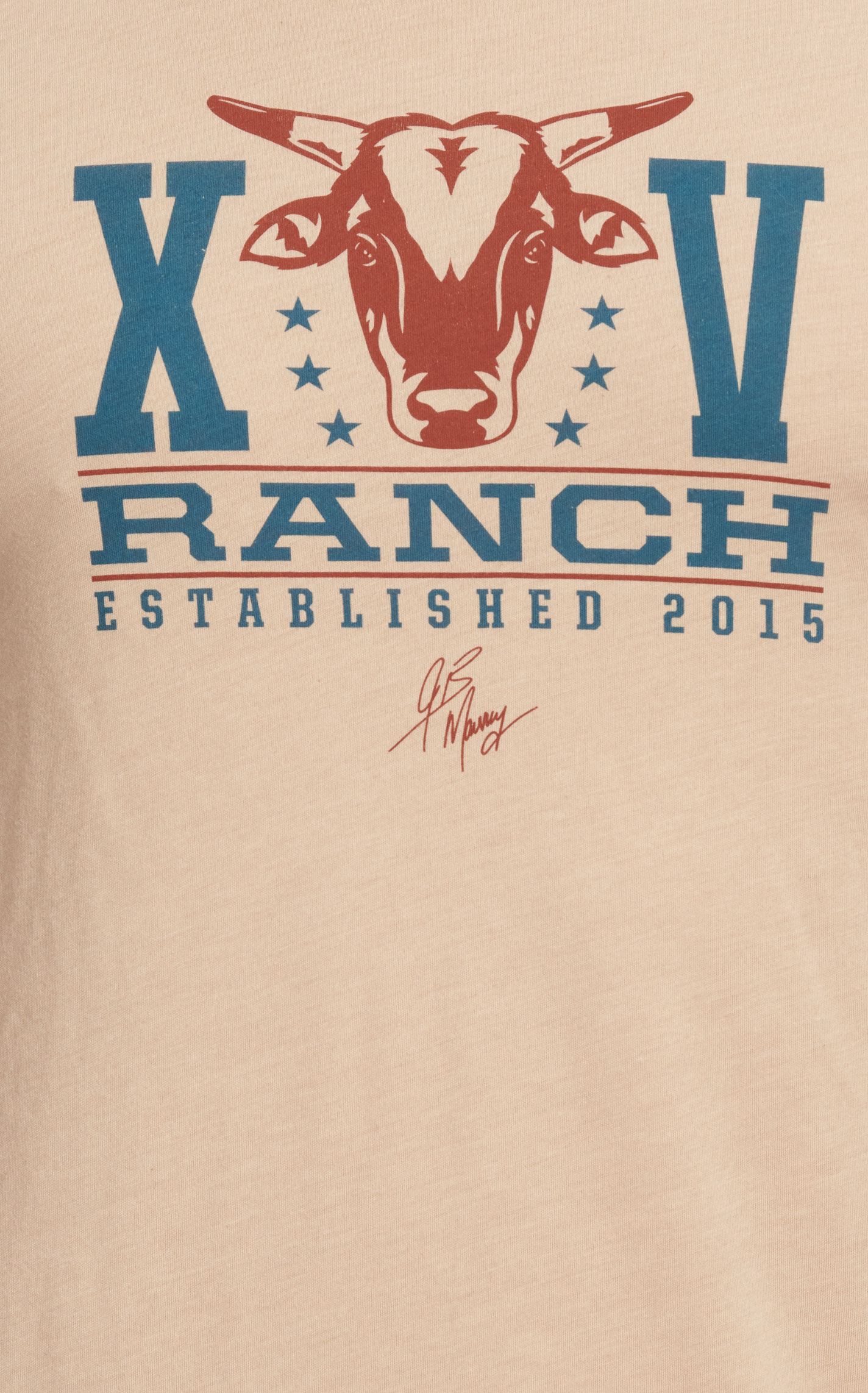 Rodeo Time Dale Brisby Taupe XV Ranch Est. 2015 Logo Graphic Short Sleeve T-Shirt - Image 1