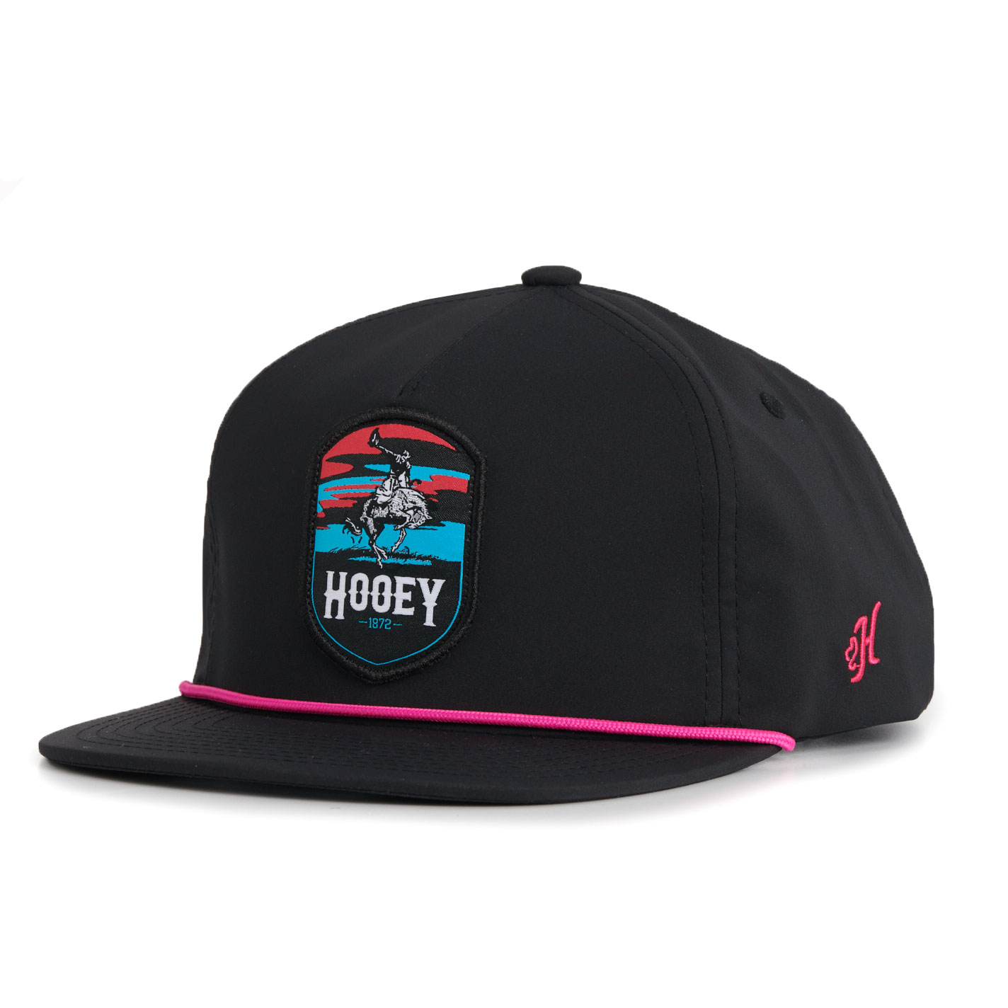 Hooey Black & Pink Cheyenne Logo Rope Cap - Image 1