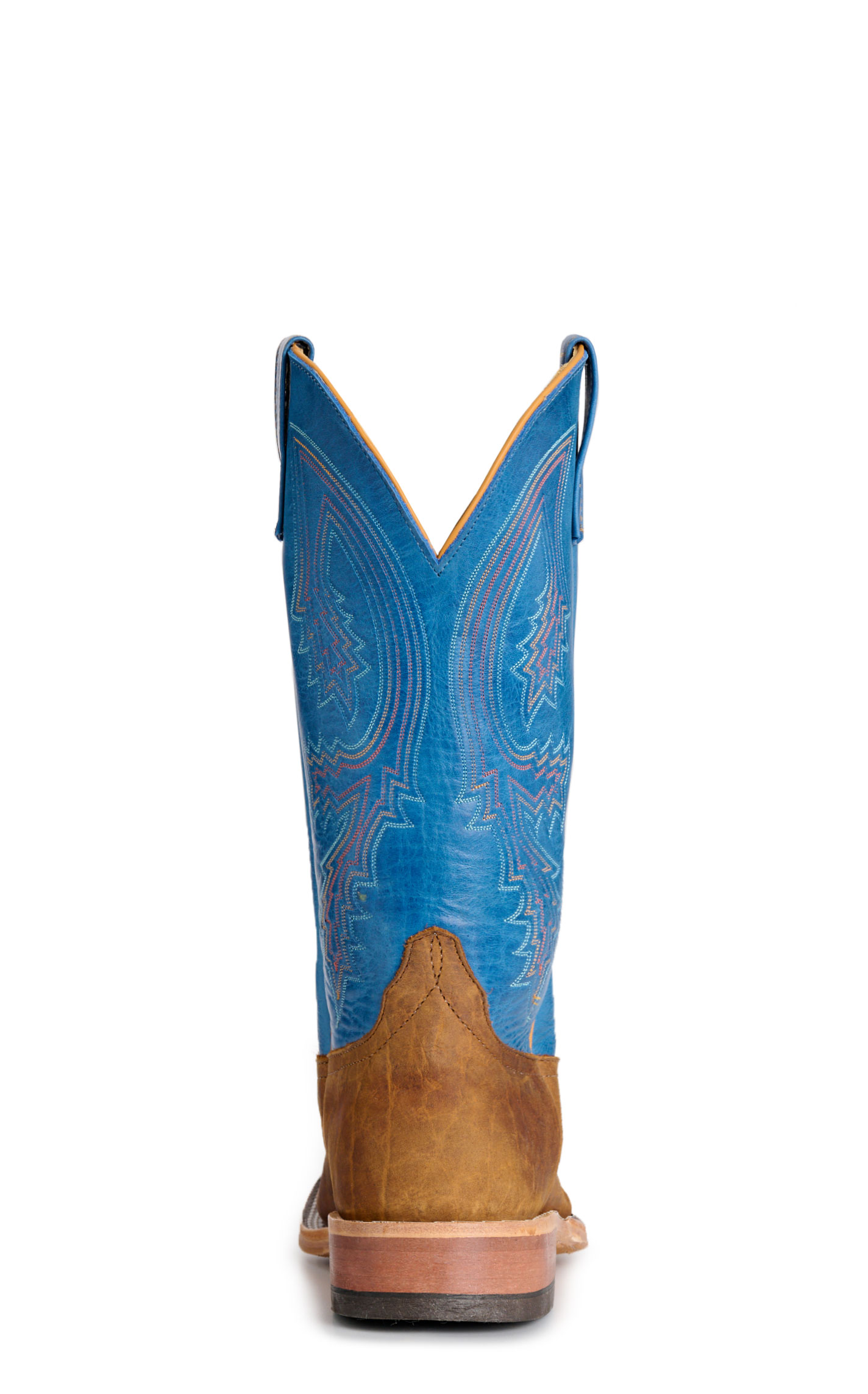Anderson Bean Men's Natural Bison & Avatar Blue Wide Square Toe Cowboy Boots - Image 6