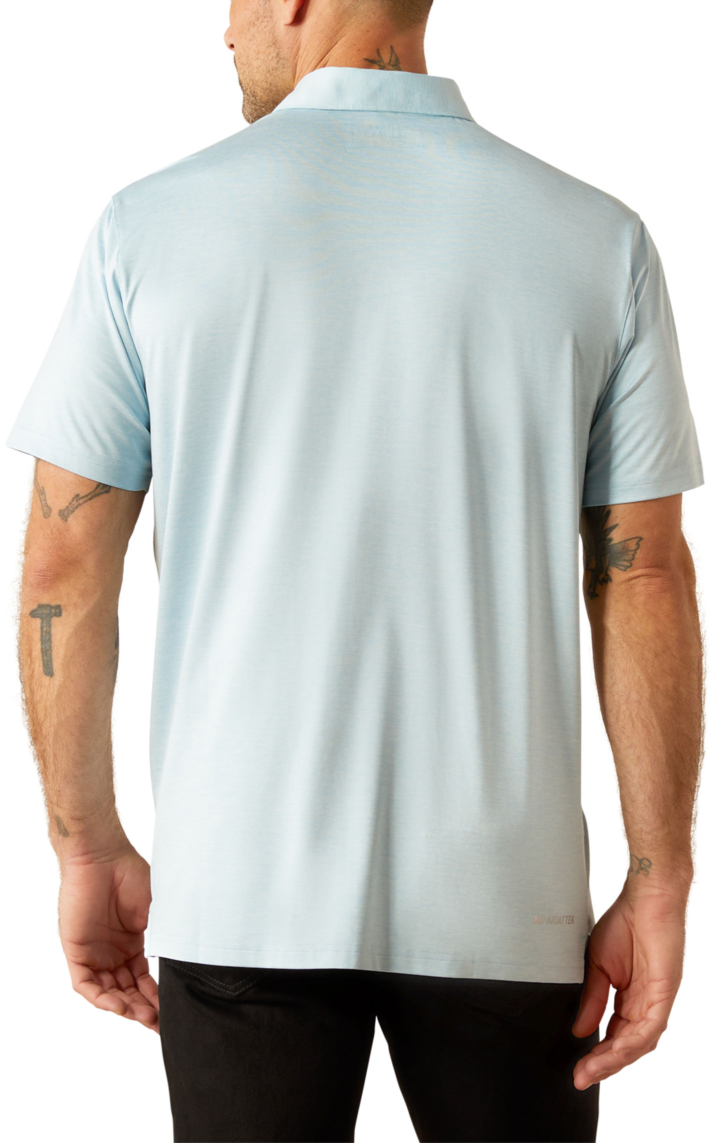 Ariat Men's AriatTEK Charger Sky Blue Polo Shirt - Image 1