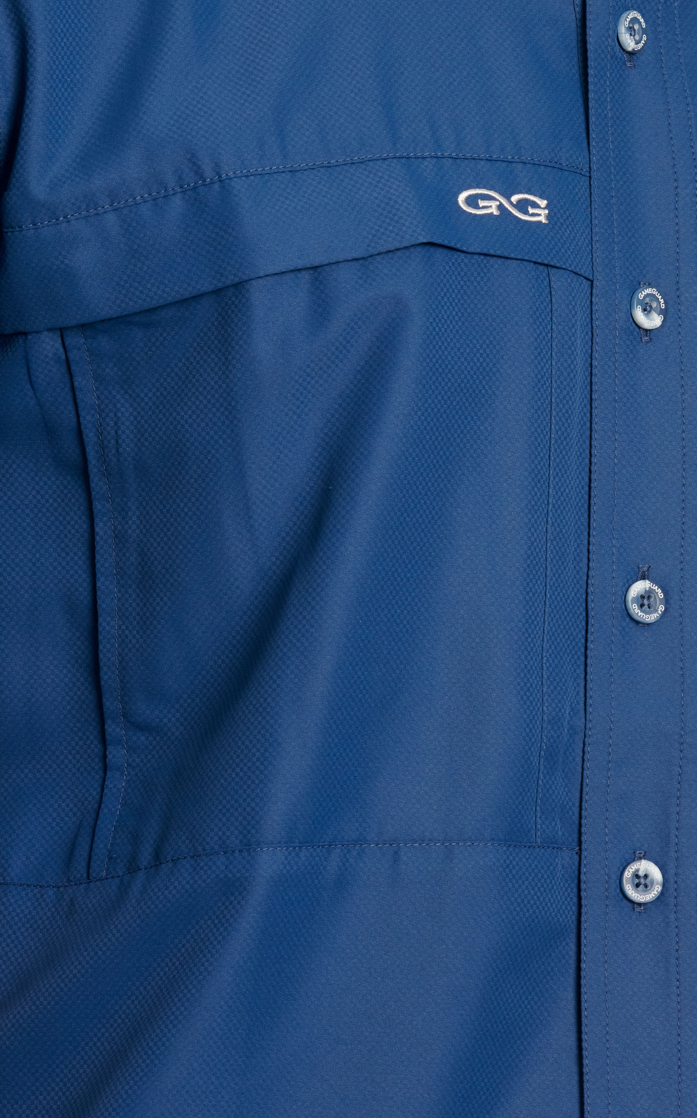 GameGuard Outdoors Men's Deep Water Blue MicroFiber Fishing Shirt - Image 1